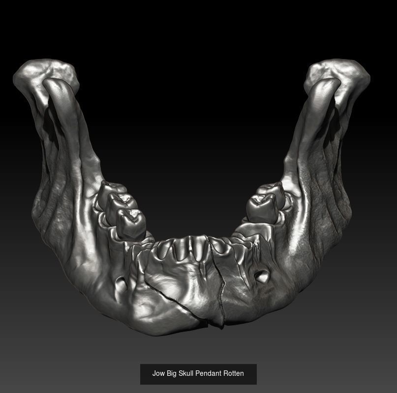 Pendant Big Skull  and Jow rotten- 2 3D Model Collection_6
