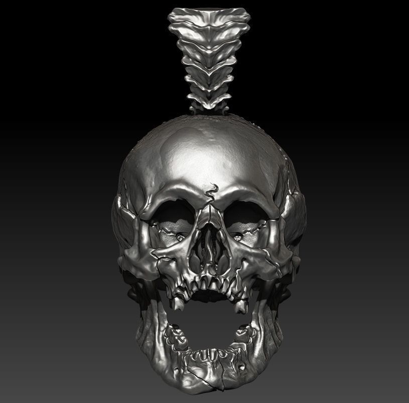 Pendant Big Skull  and Jow rotten- 2 3D Model Collection_4