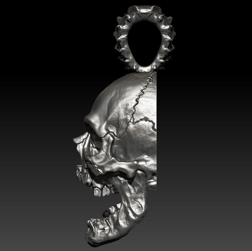 Pendant Big Skull  and Jow rotten- 2 3D Model Collection_5