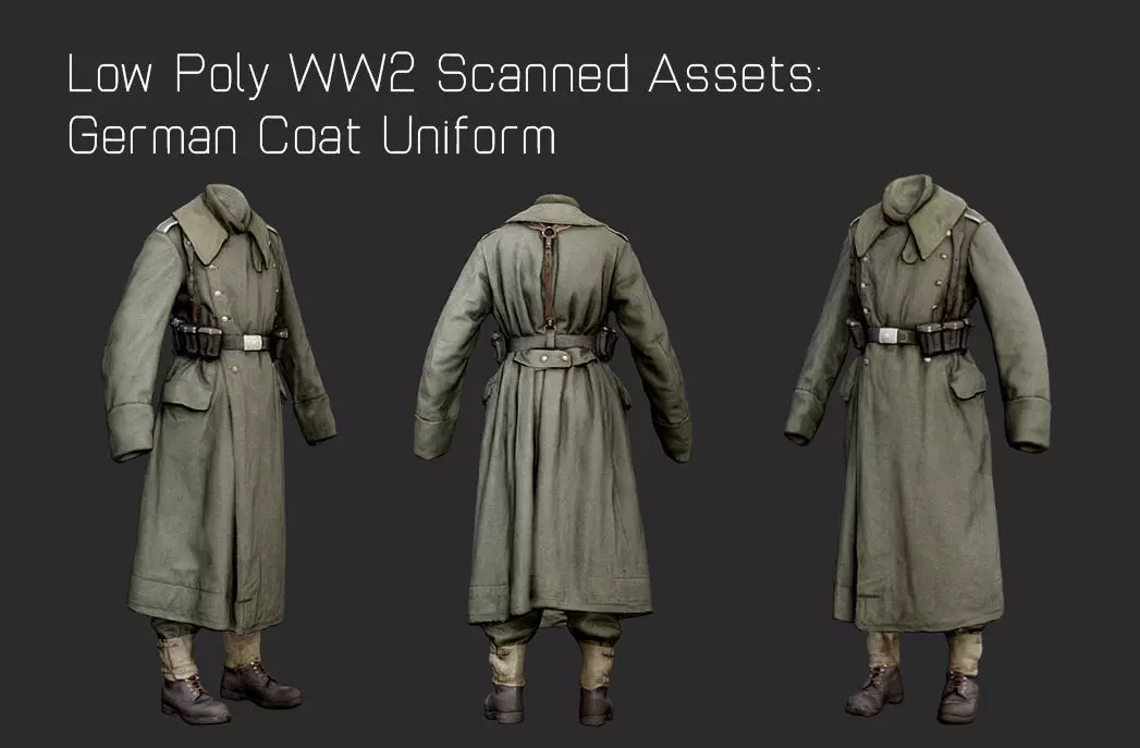 German Uniform WW2 Photogrammetry 3D Scanned Low-poly 3D model_0