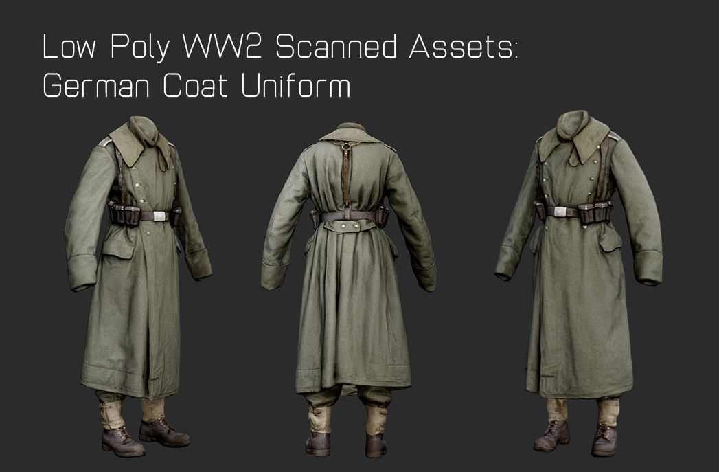 German Uniform Ww2 Photogrammetry 3d Scanned Vr Ar Ready