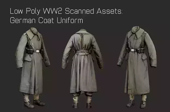 German Uniform WW2 Photogrammetry 3D Scanned Low-poly 3D model