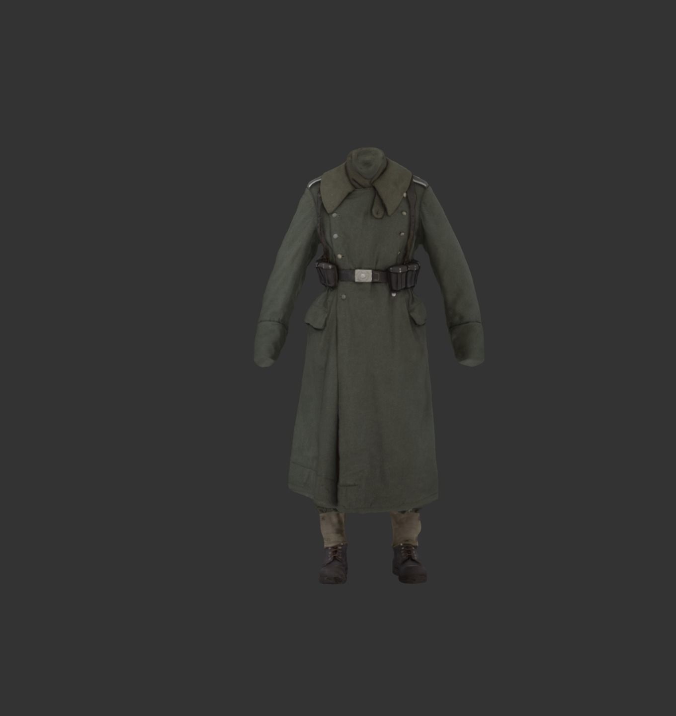 German Uniform WW2 Photogrammetry 3D Scanned Low-poly 3D model_5