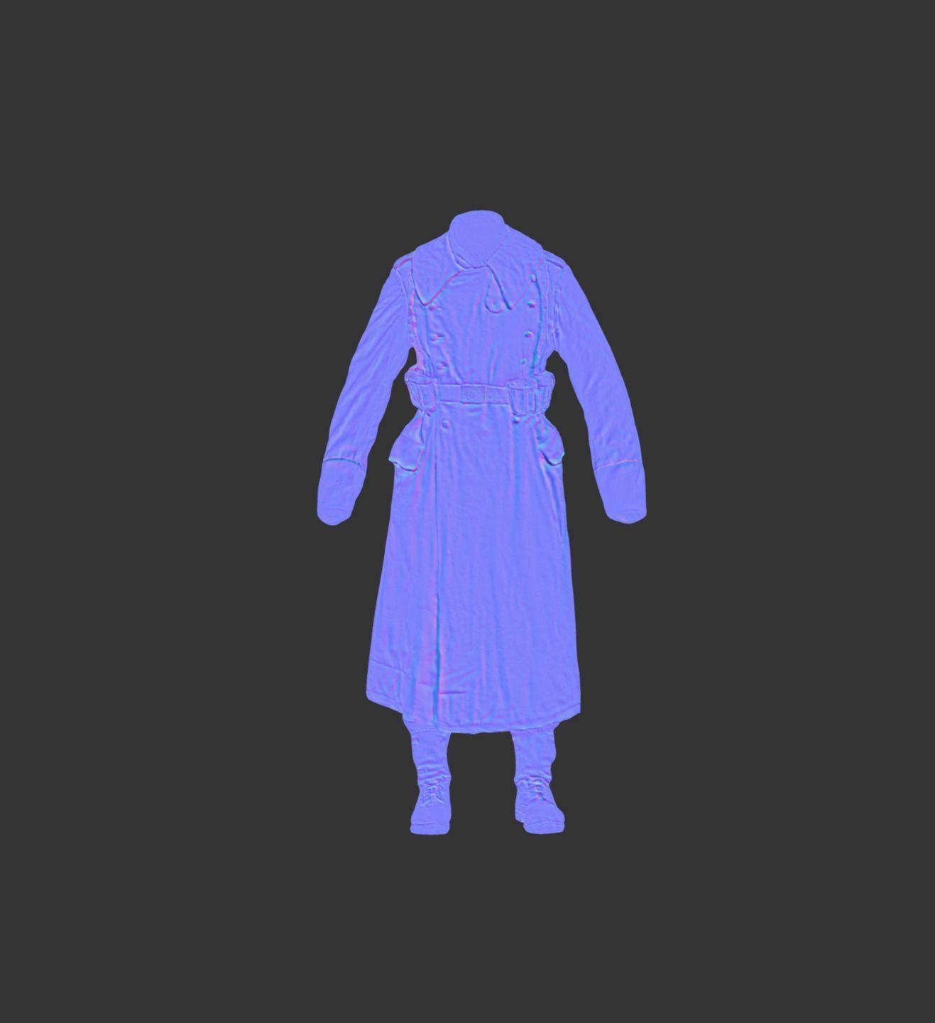 German Uniform WW2 Photogrammetry 3D Scanned Low-poly 3D model_8