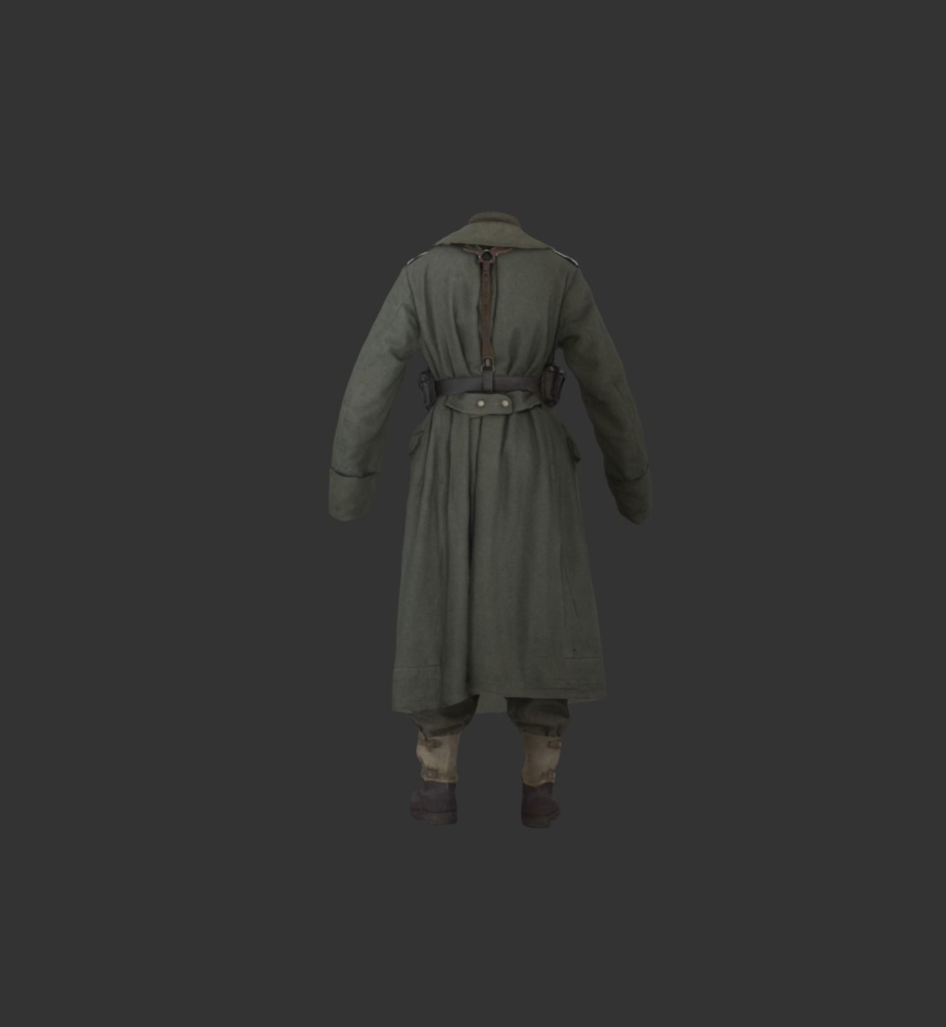 German Uniform WW2 Photogrammetry 3D Scanned Low-poly 3D model_3