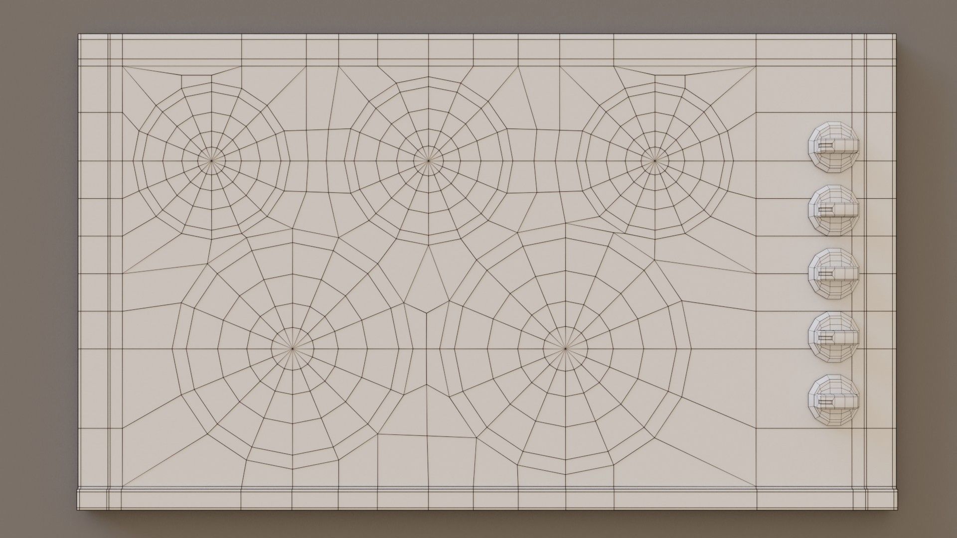 PBR model of an electric hob white finish Low-poly 3D model_10