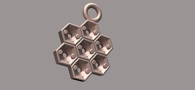 HEXA zircon pendant  3D print model
