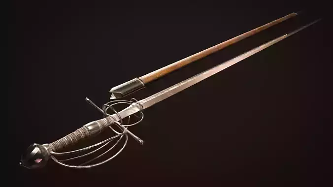 Spain Sword Game-Ready Low-poly
