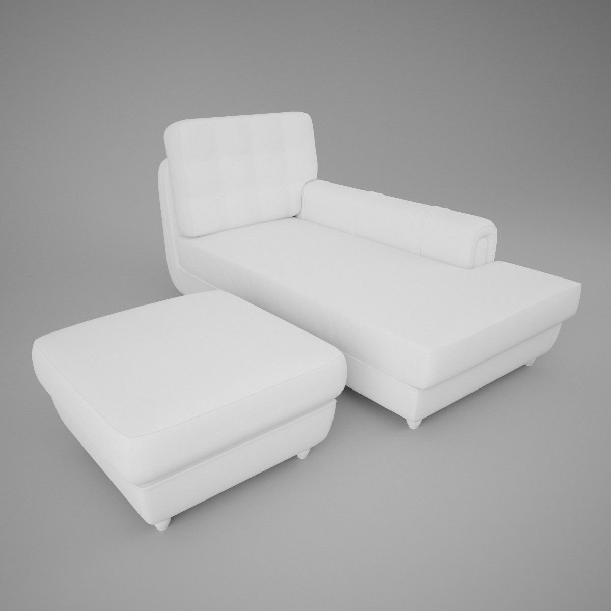 Chaise Longue y Pouff 3D model_3