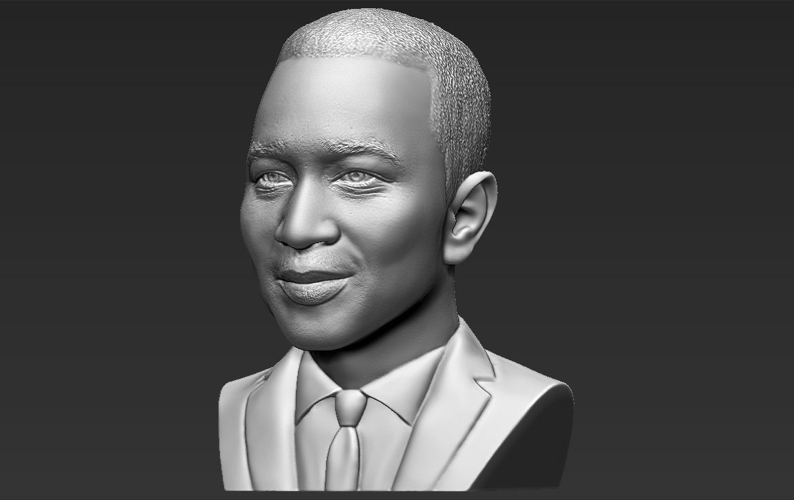 John Legend bust 3D printing ready stl obj formats 3D print model_7