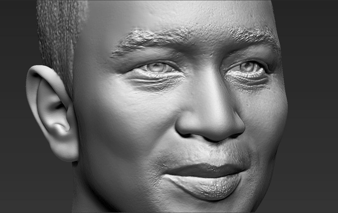 John Legend bust 3D printing ready stl obj formats 3D print model_21