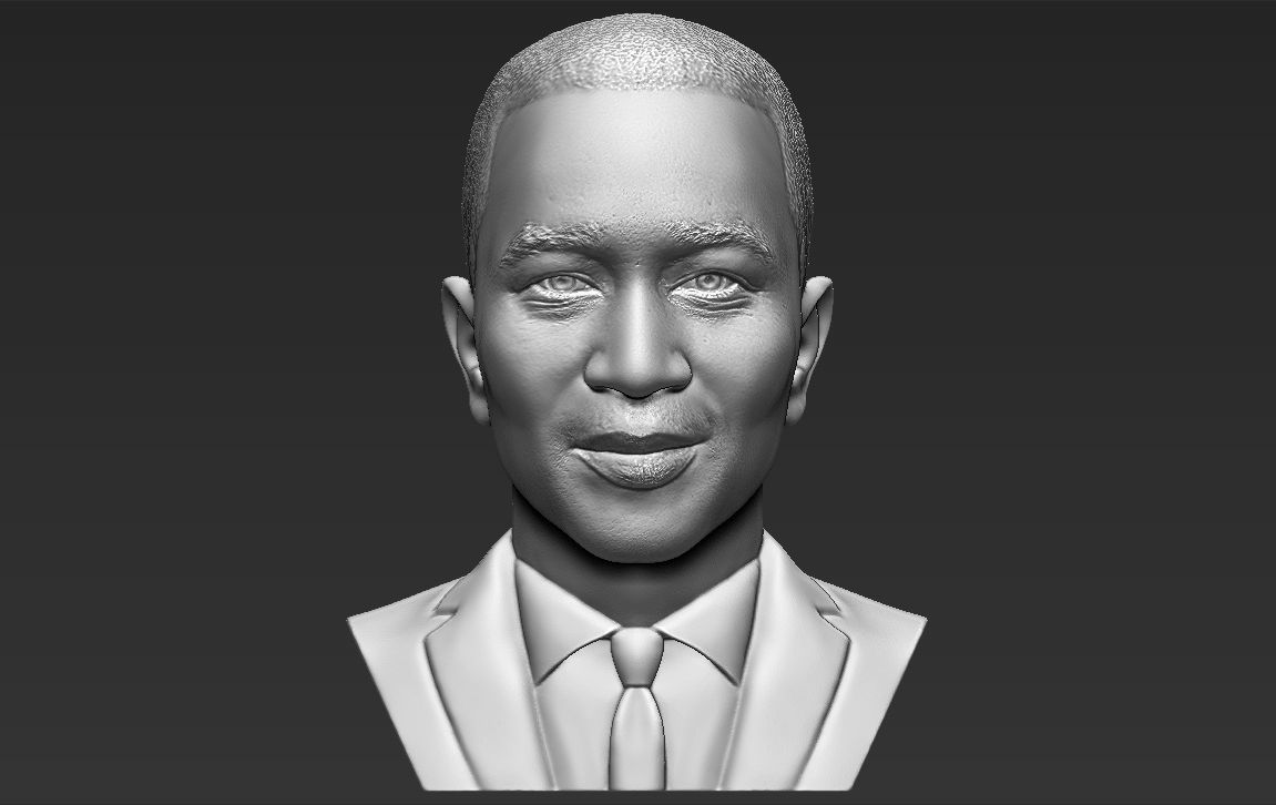 John Legend bust 3D printing ready stl obj formats 3D print model_5