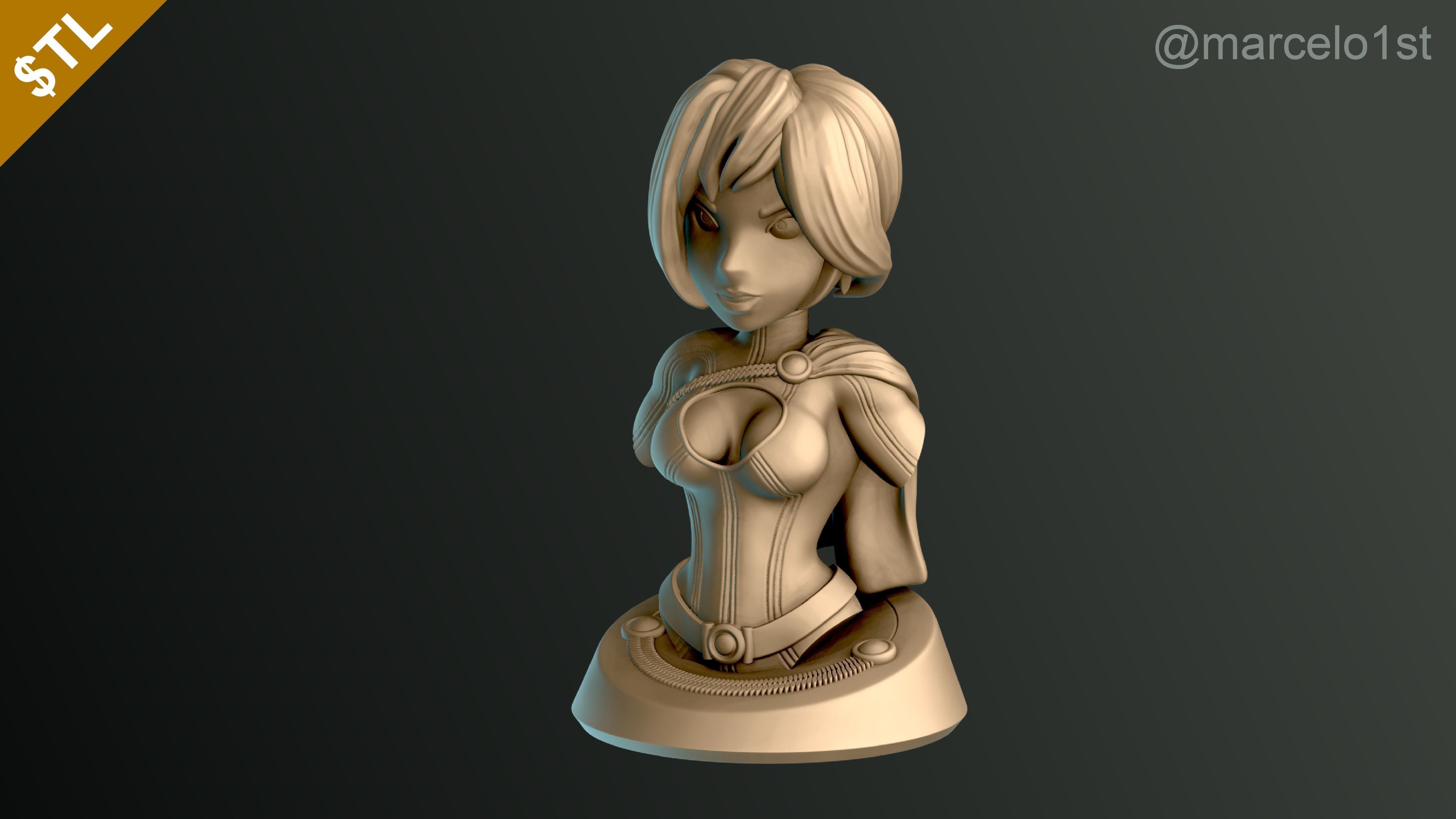 Power Girl Bust 3D print model_6