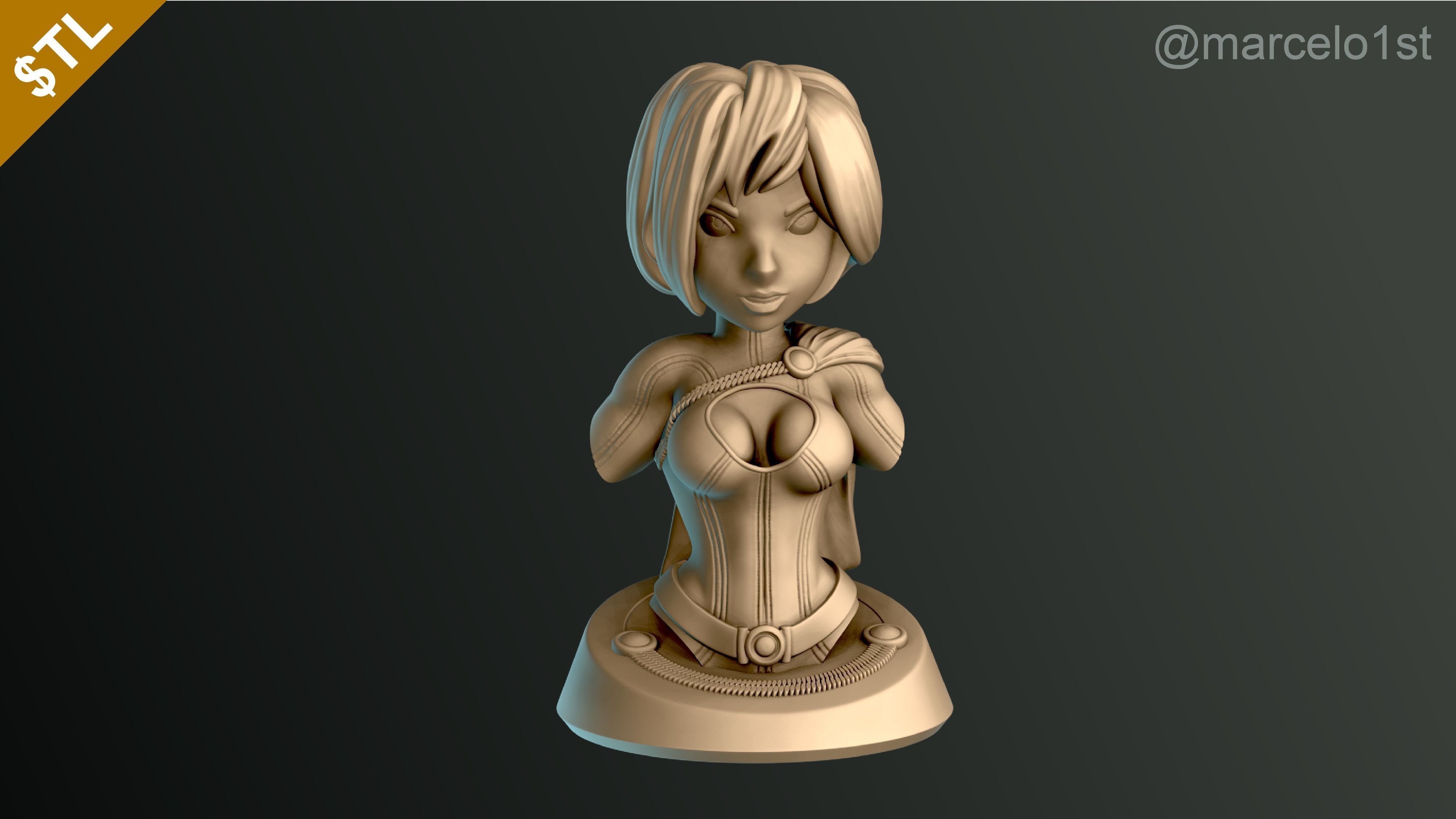 Power Girl Bust 3D print model_20