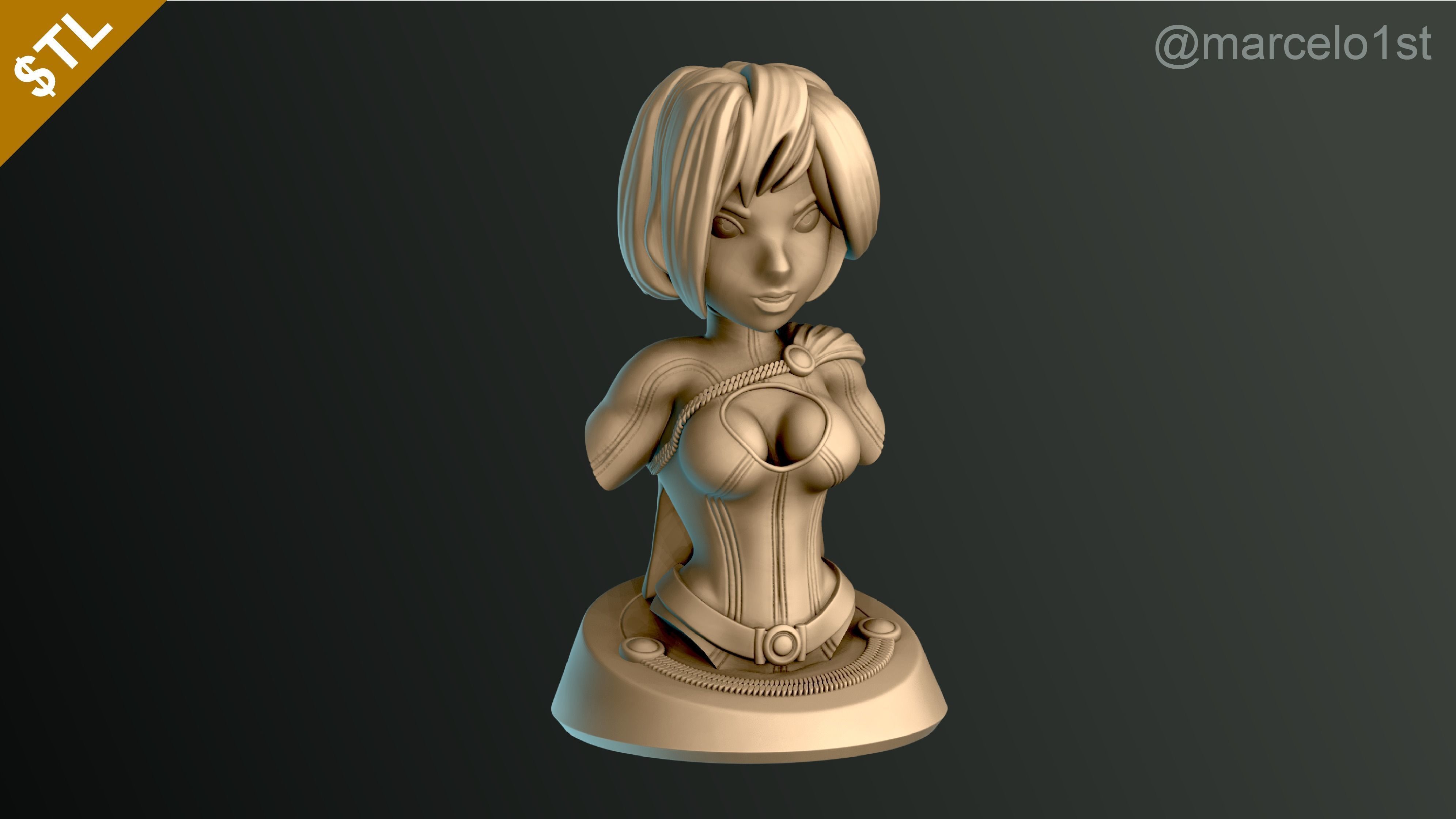 Power Girl Bust 3D print model_19