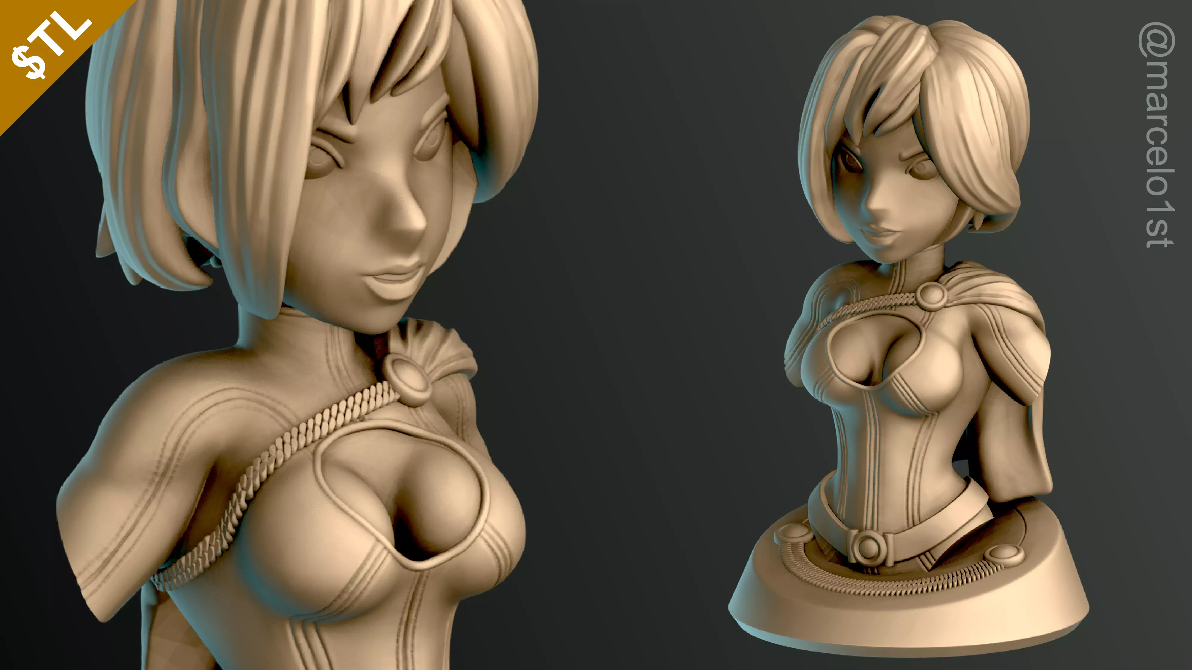Power Girl Bust 3D print model_0