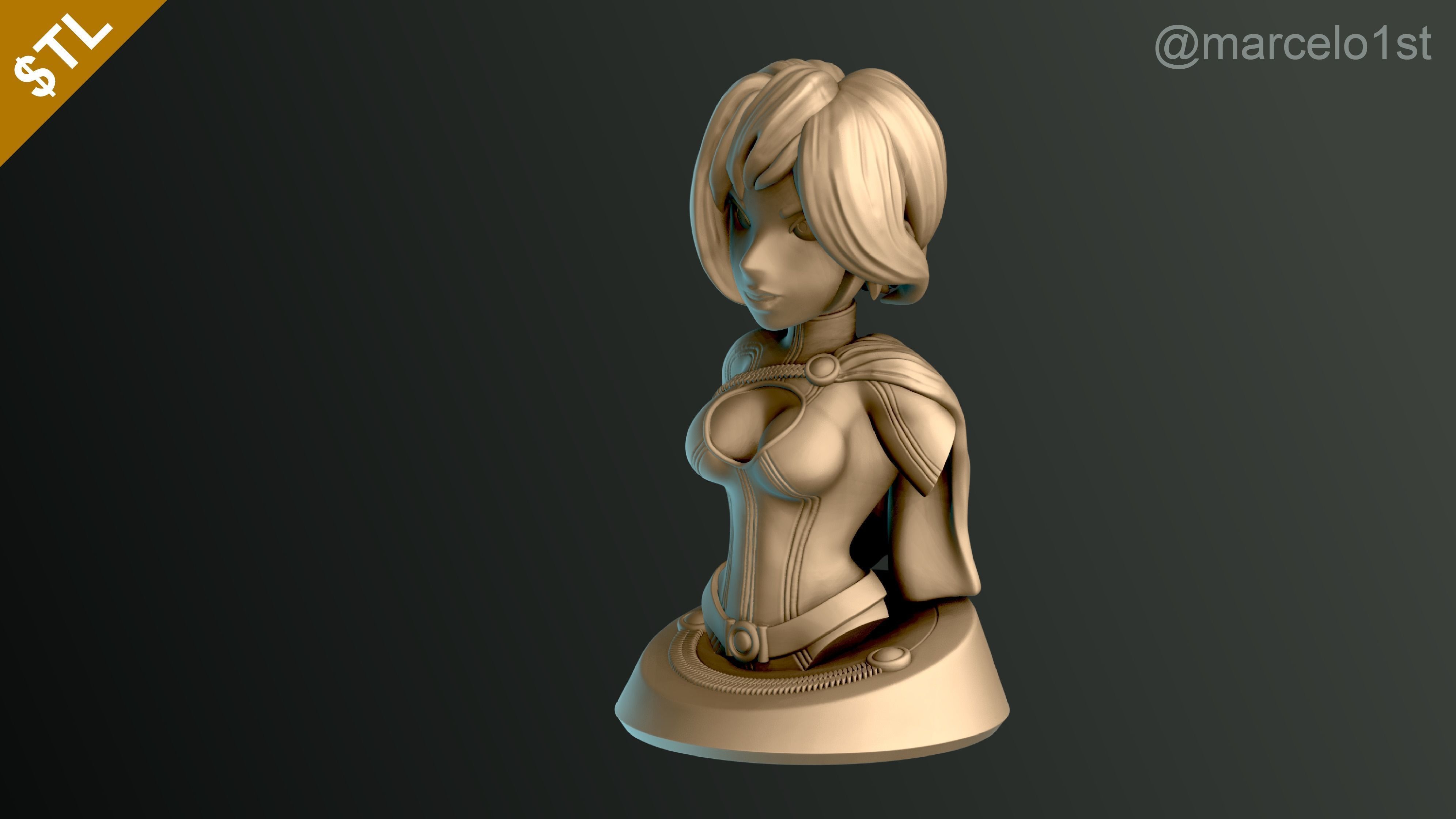 Power Girl Bust 3D print model_7
