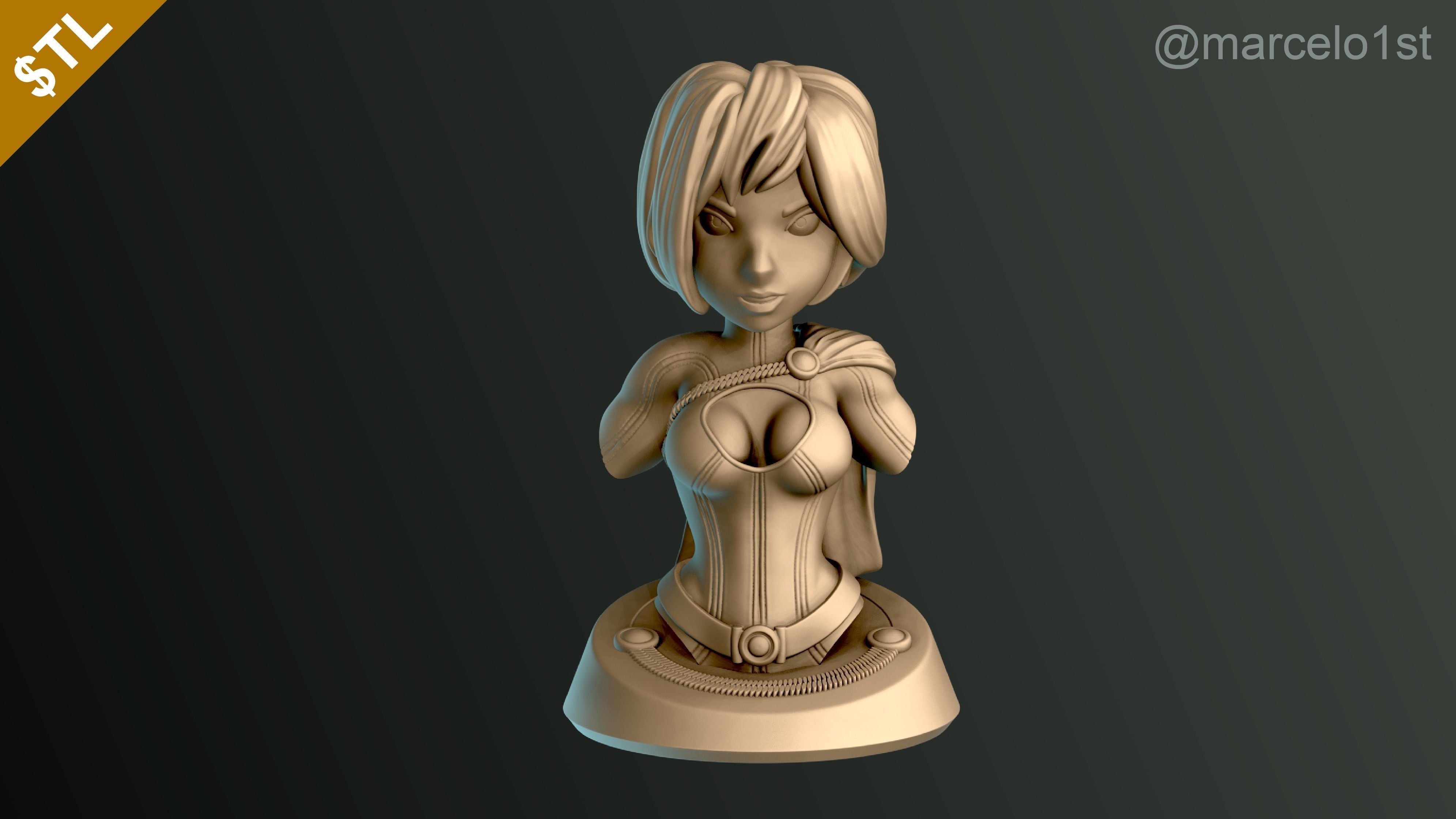 Power Girl Bust 3D print model_3
