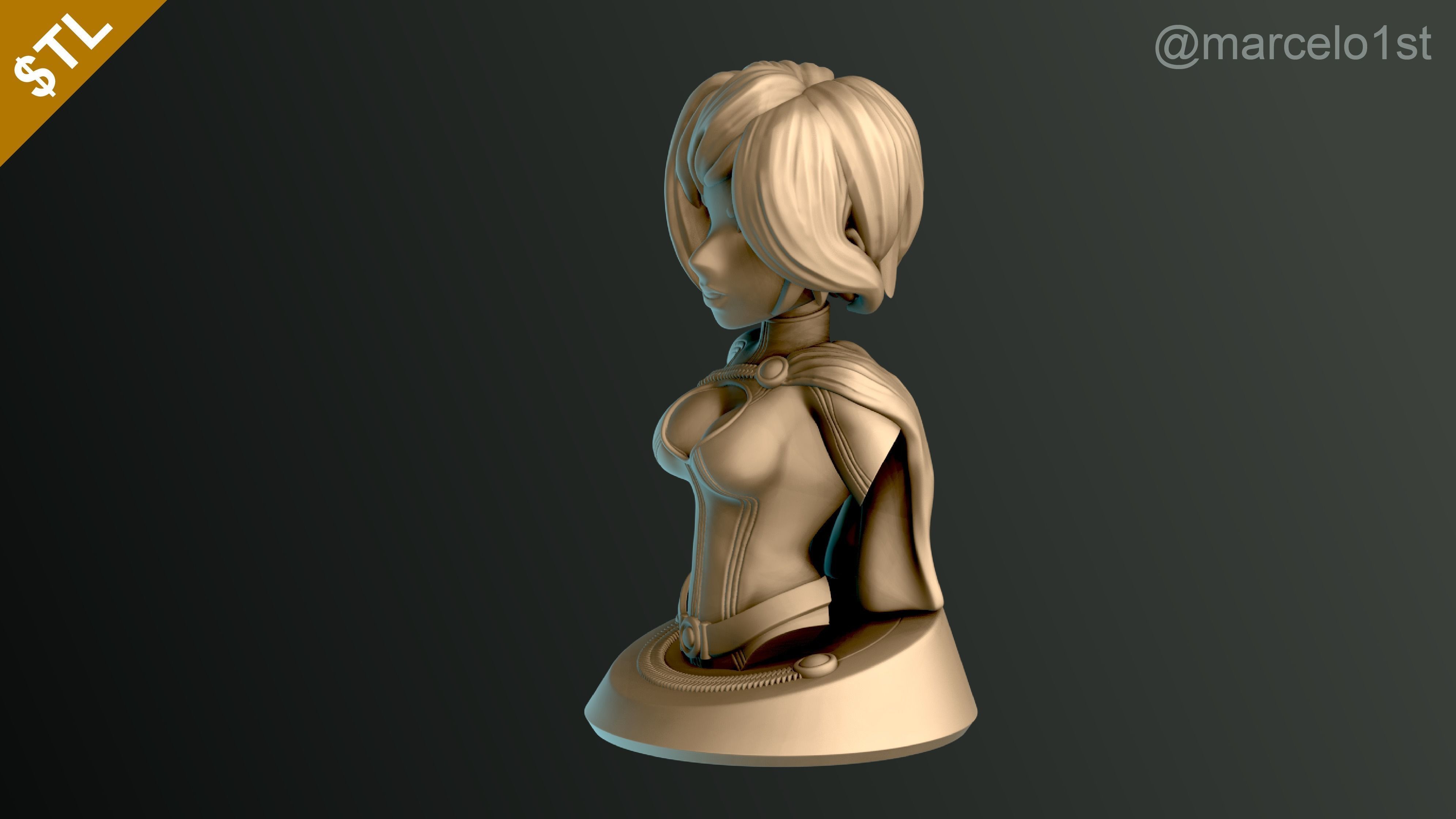 Power Girl Bust 3D print model_8