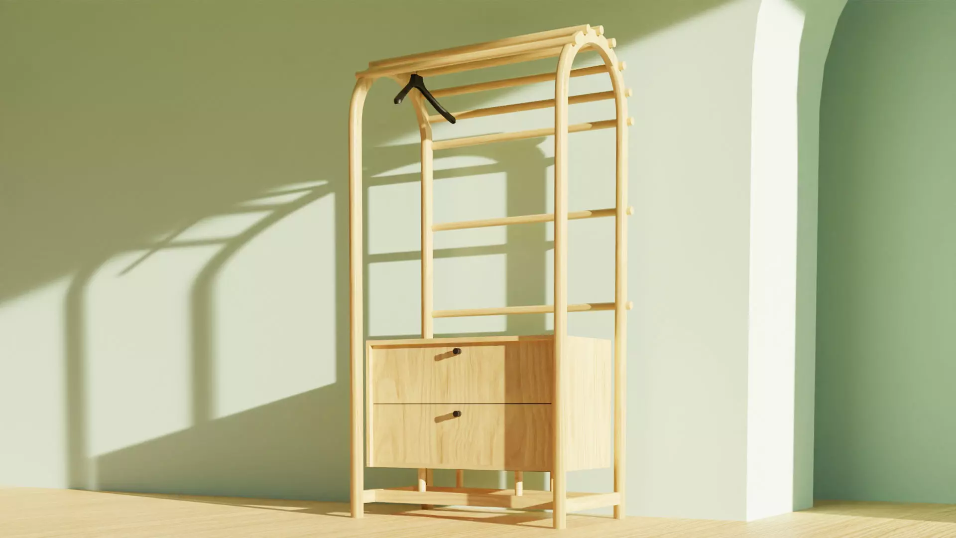 Hanga wardrobe  Low-poly 3D model_0