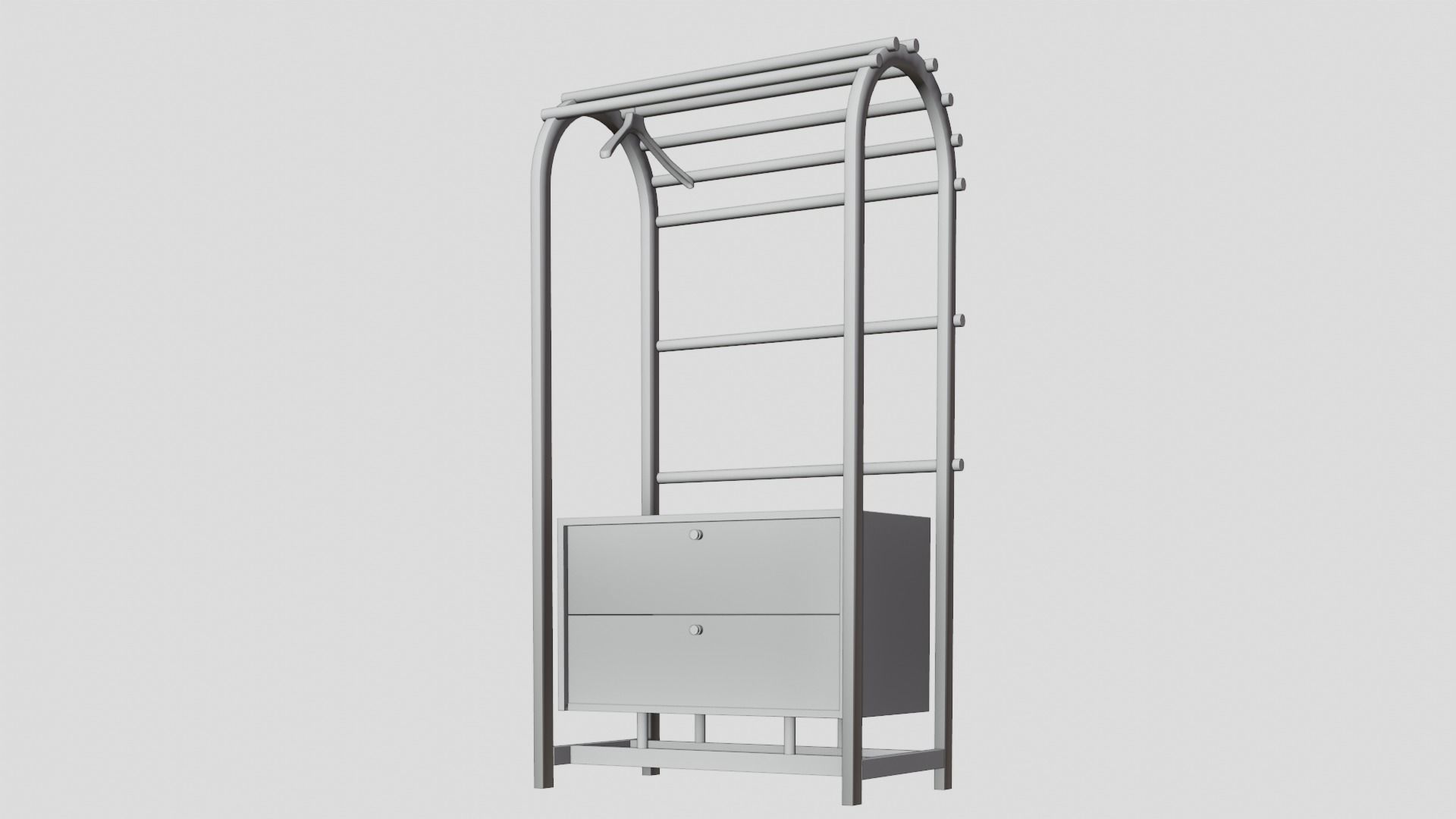 Hanga wardrobe  Low-poly 3D model_3