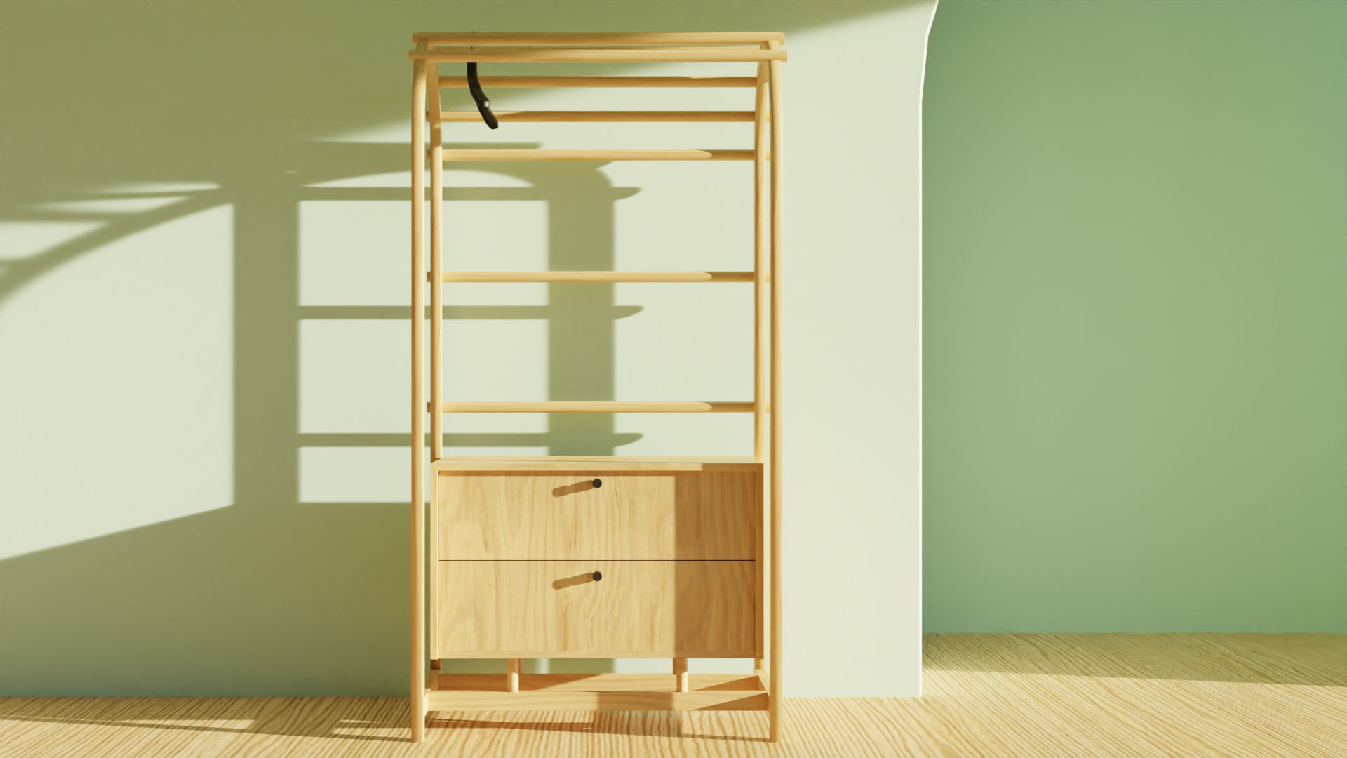 Hanga wardrobe  Low-poly 3D model_1