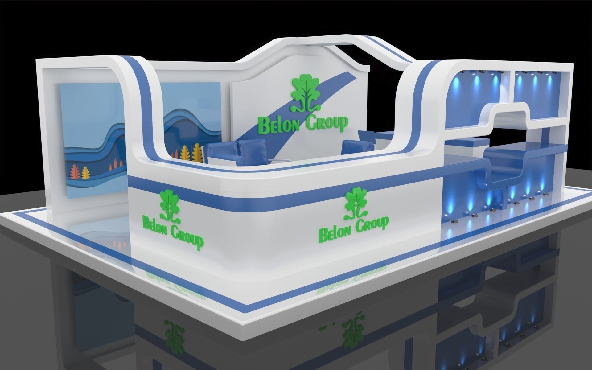 3D Exhibition stall collection 3D model_5