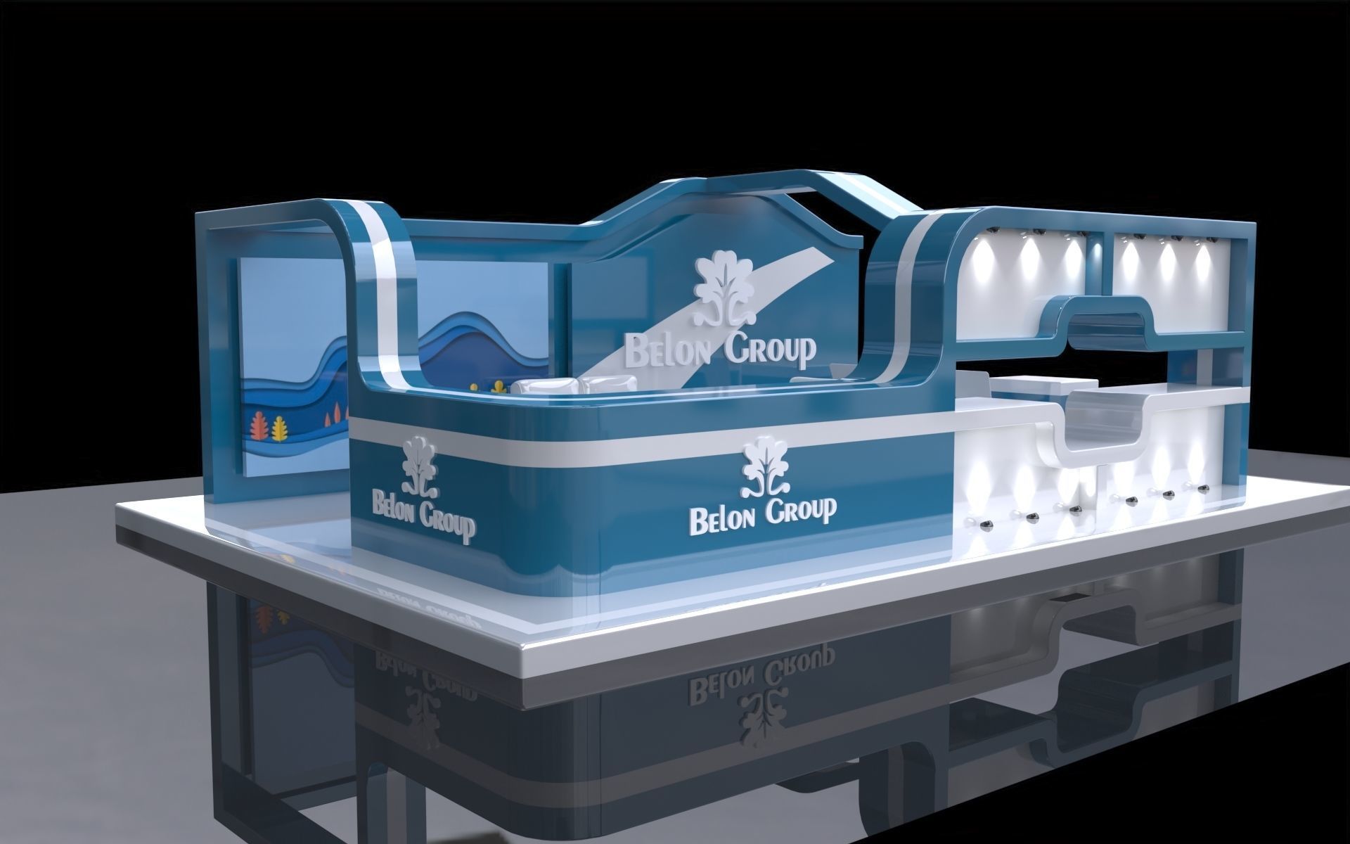 3D Exhibition stall collection 3D model_2
