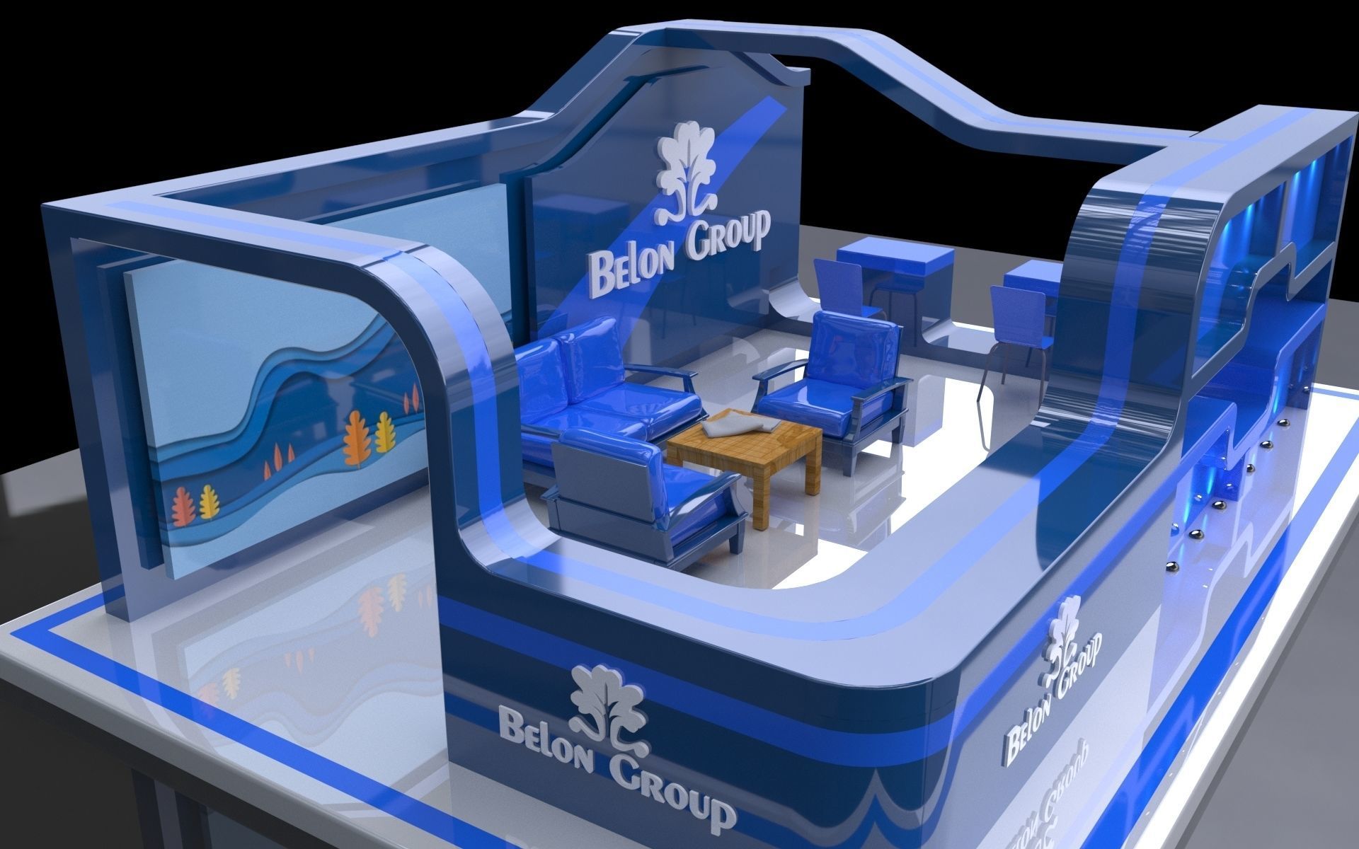 3D Exhibition stall collection 3D model_4