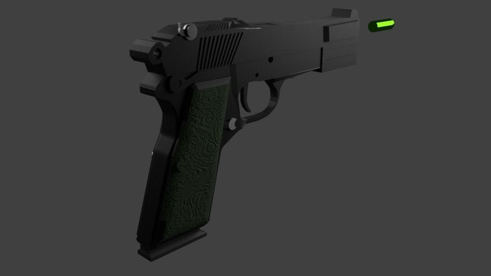 game gun model without texture  Free low-poly 3D model_1