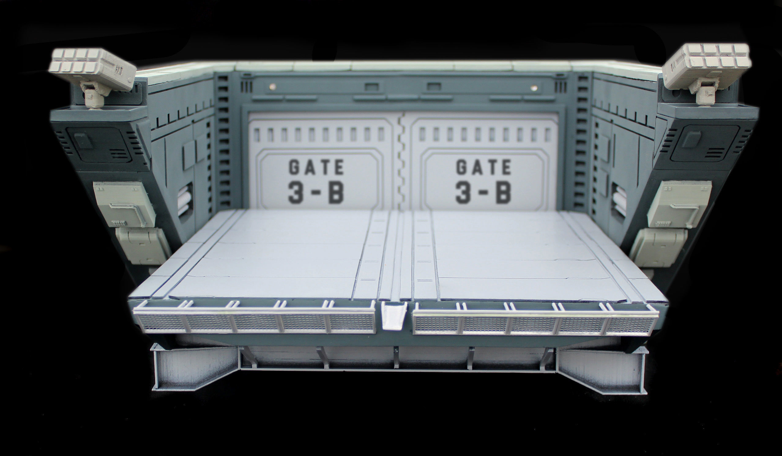 Set1 - Macross SDF-1 Prometheus Hangar elevator 1-72 scale 3D print model_18