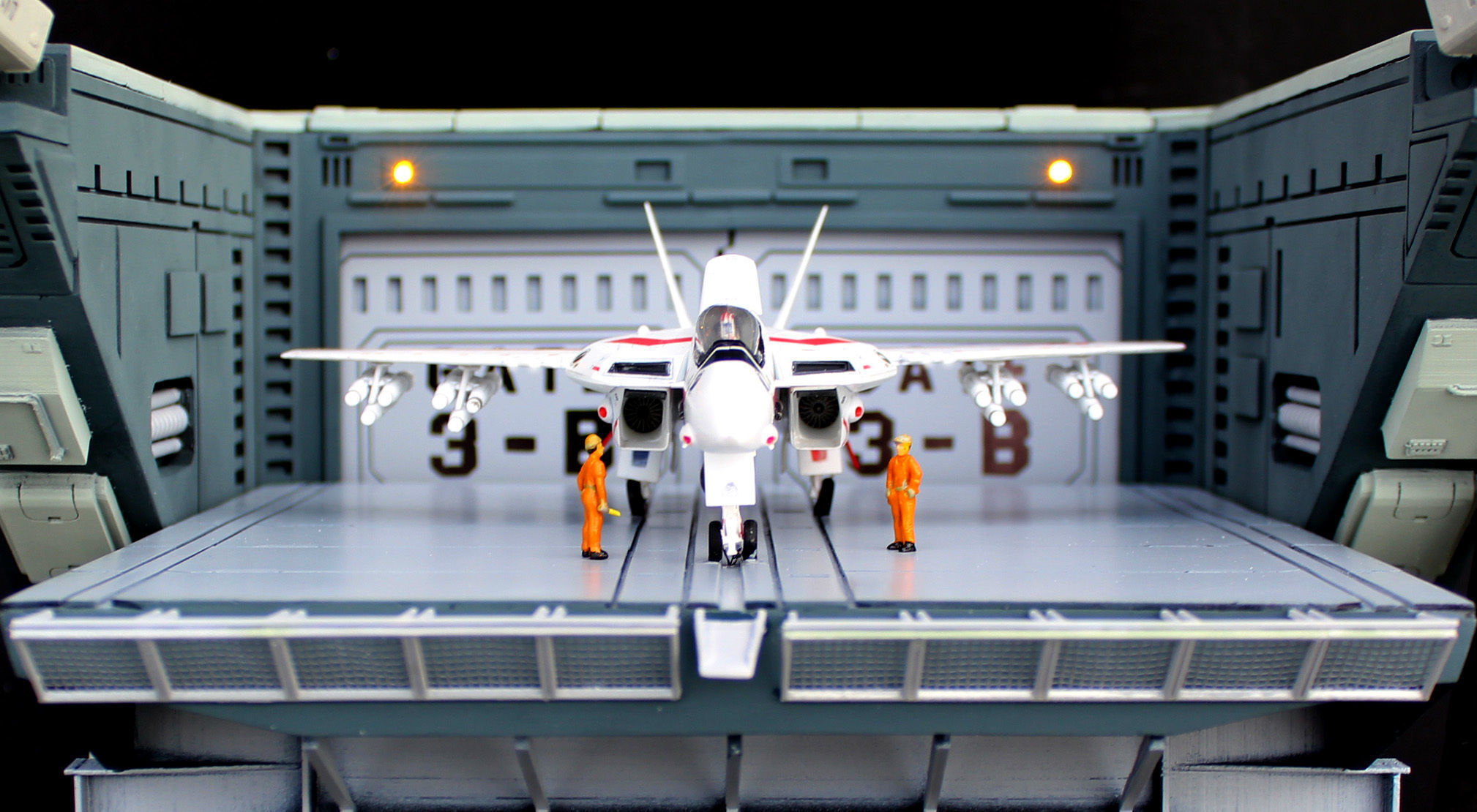 Set1 - Macross SDF-1 Prometheus Hangar elevator 1-72 scale 3D print model_6