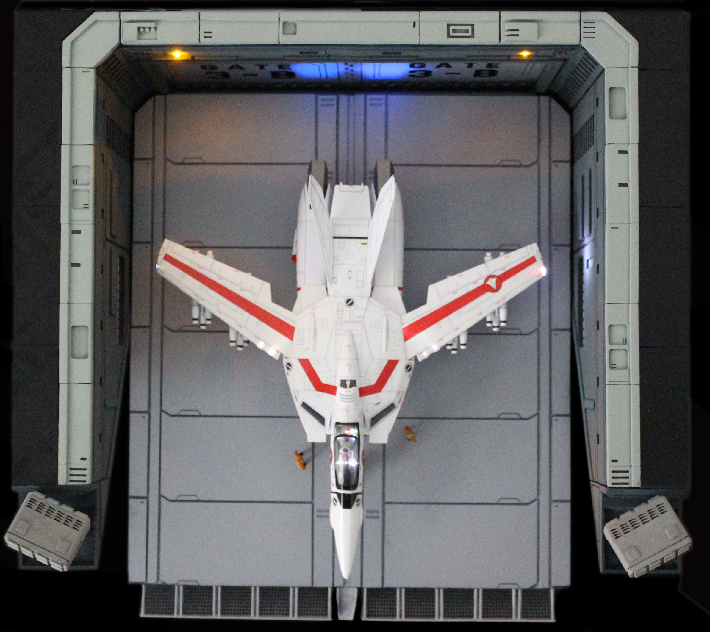 Set1 - Macross SDF-1 Prometheus Hangar elevator 1-72 scale 3D print model_13