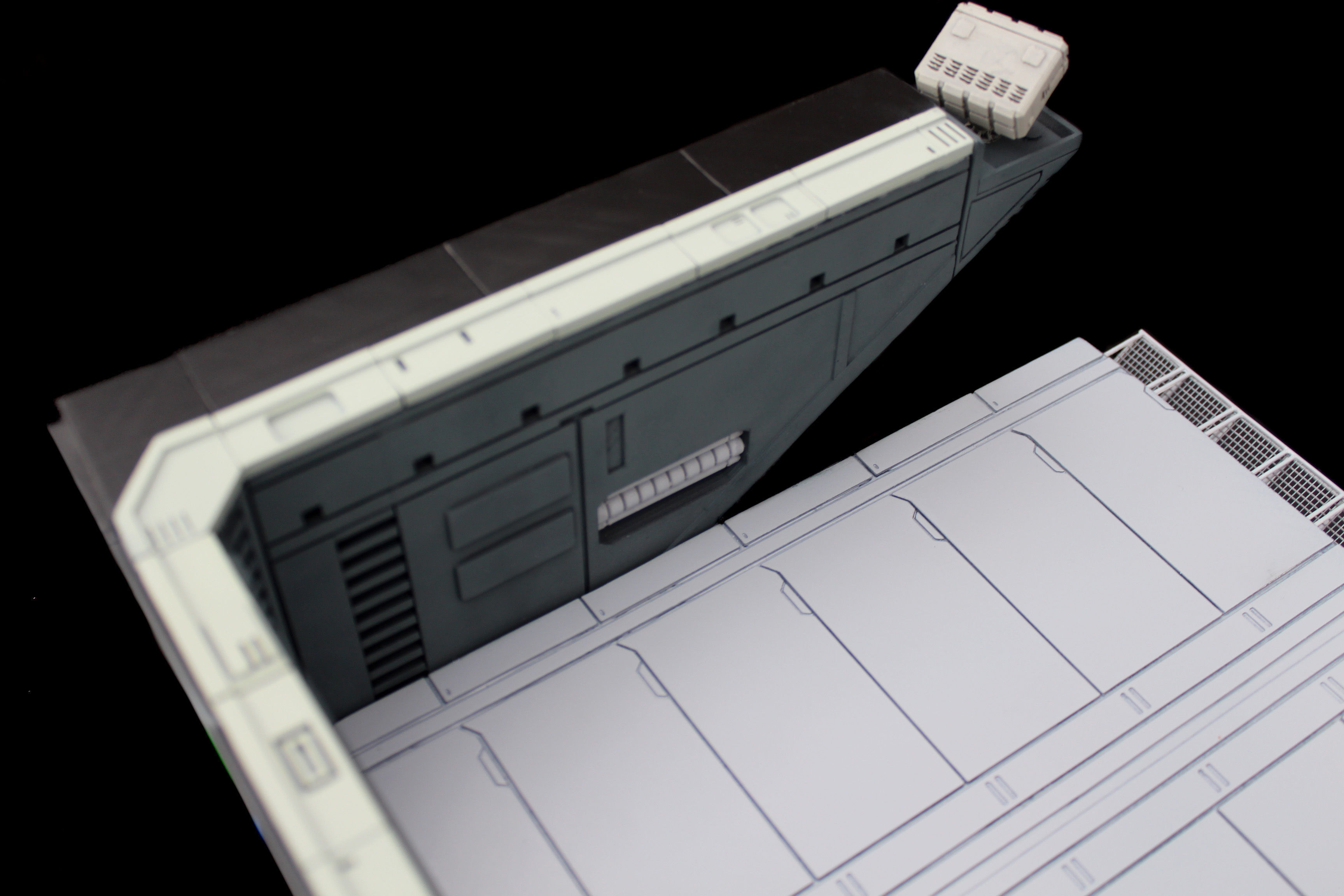 Set1 - Macross SDF-1 Prometheus Hangar elevator 1-72 scale 3D print model_26