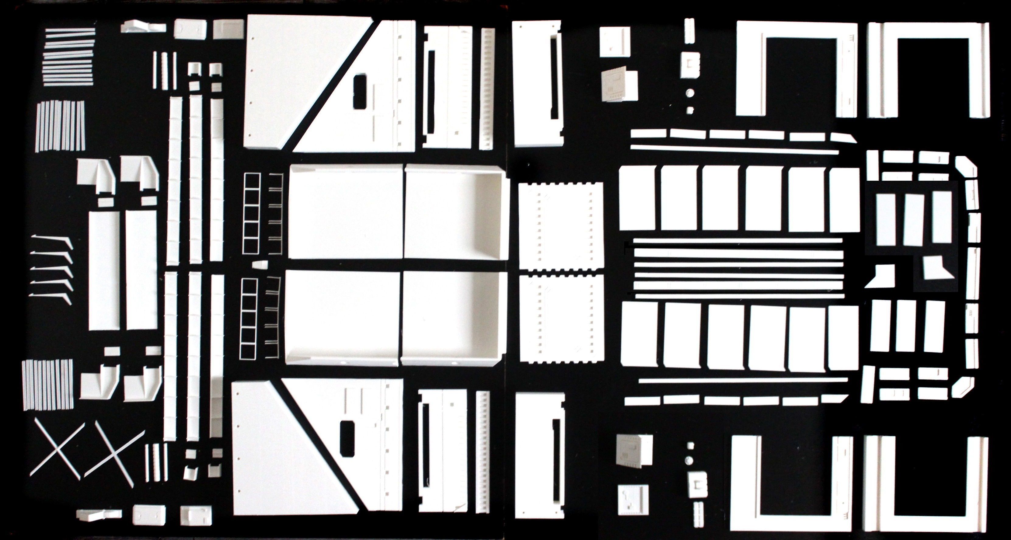 Set1 - Macross SDF-1 Prometheus Hangar elevator 1-72 scale 3D print model_36