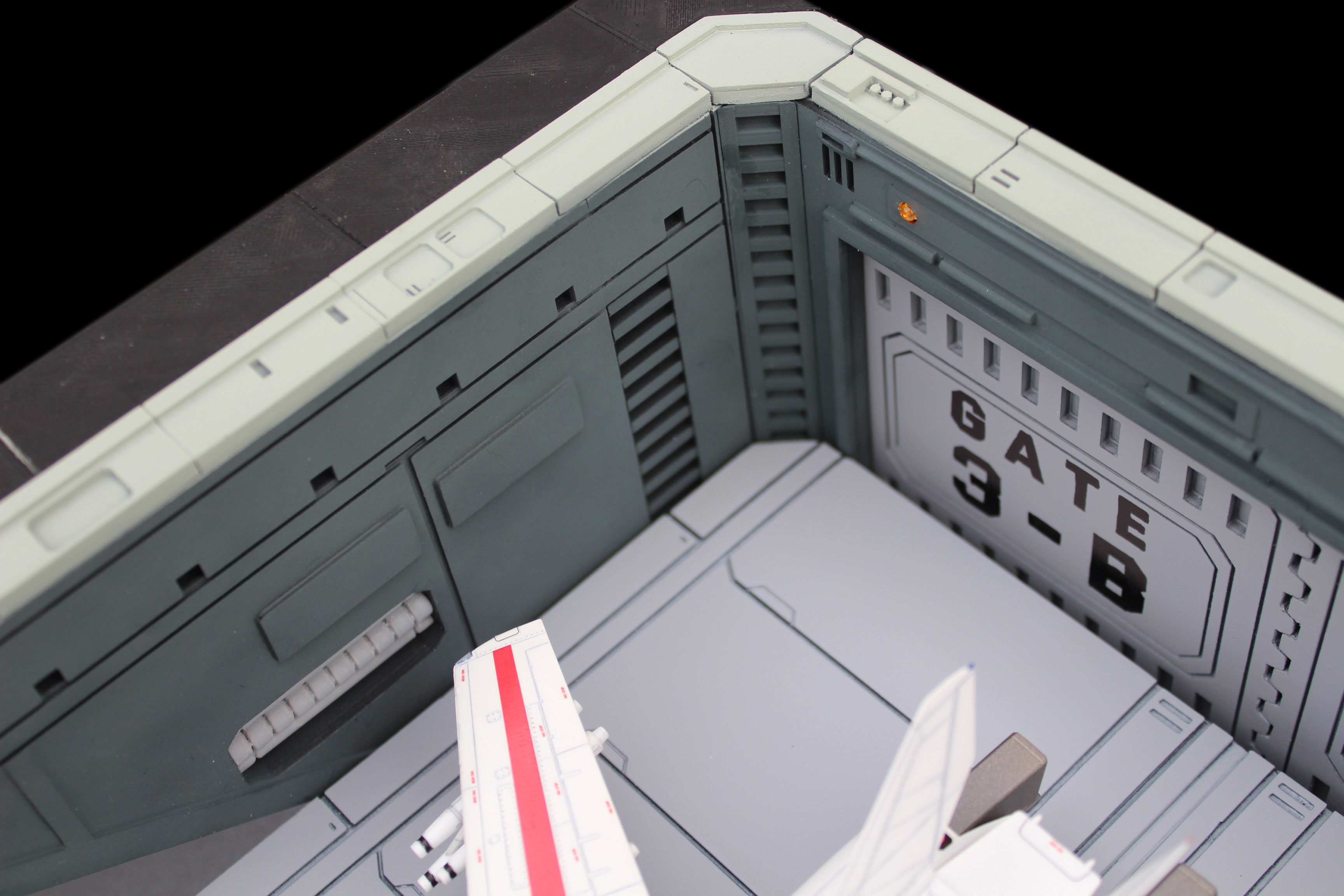 Set1 - Macross SDF-1 Prometheus Hangar elevator 1-72 scale 3D print model_9