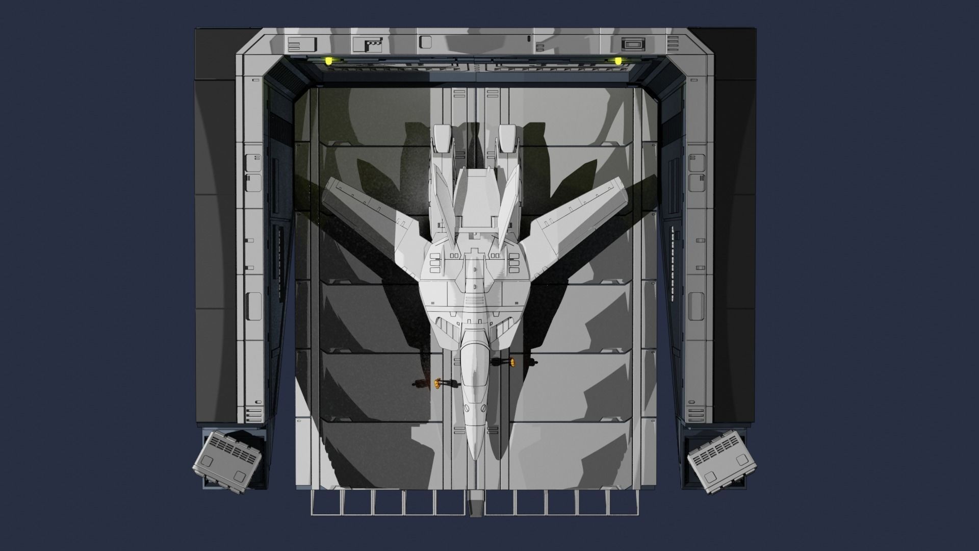 Set1 - Macross SDF-1 Prometheus Hangar elevator 1-72 scale 3D print model_33