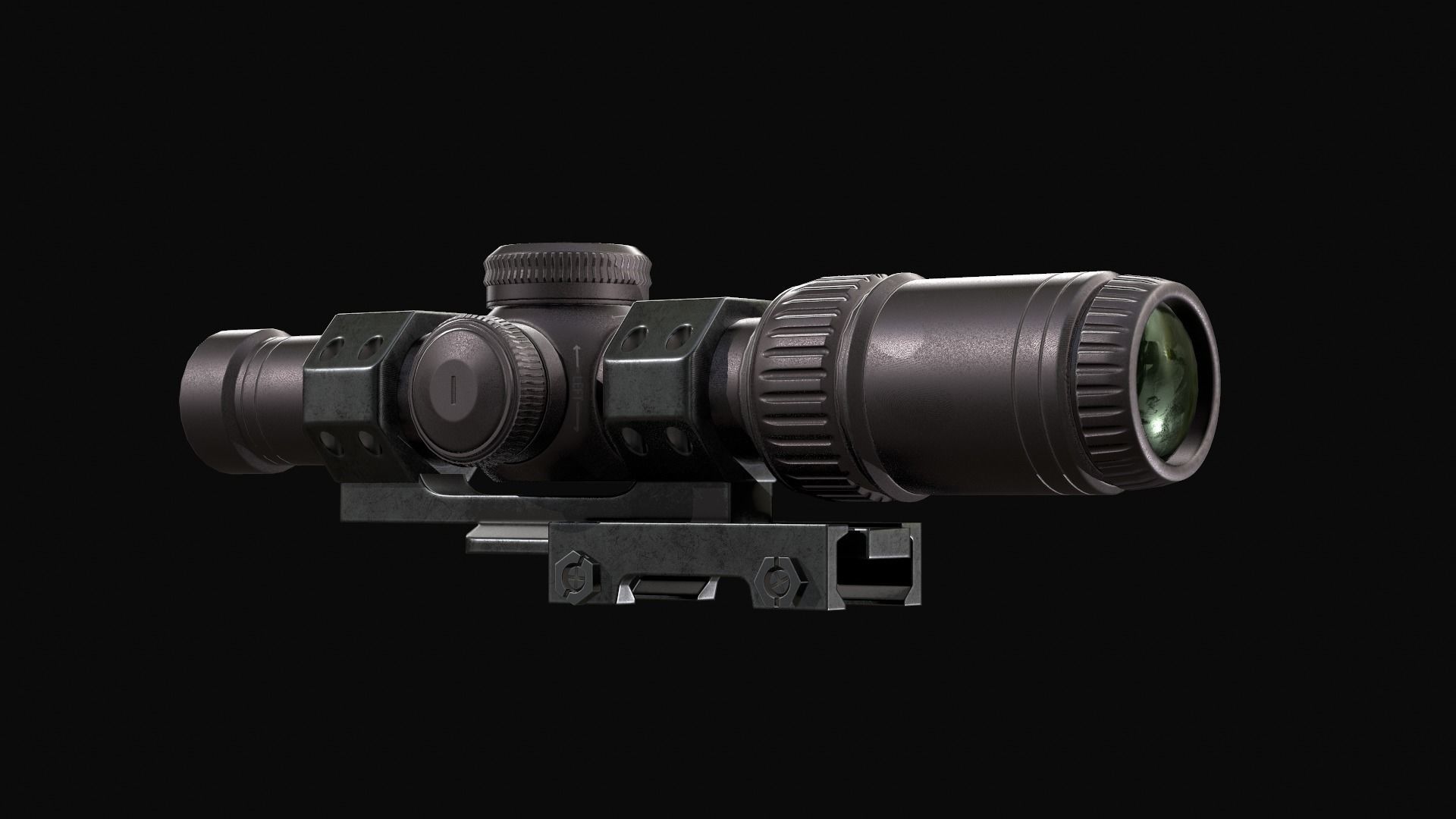Sniper Scope Low-poly 3D model_1