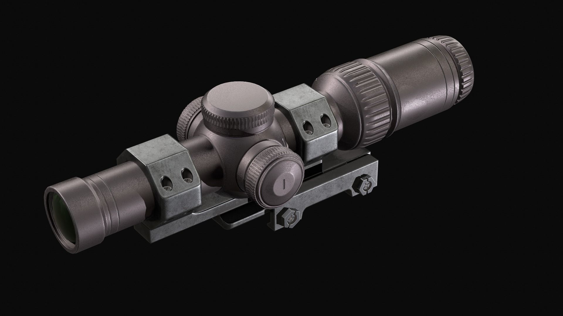 Sniper Scope Low-poly 3D model_5