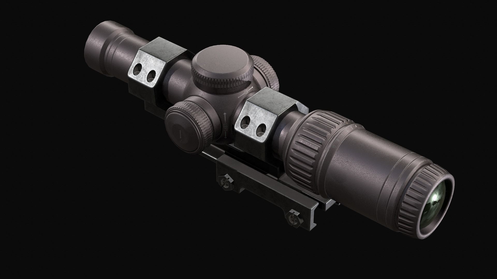 Sniper Scope Low-poly 3D model_2