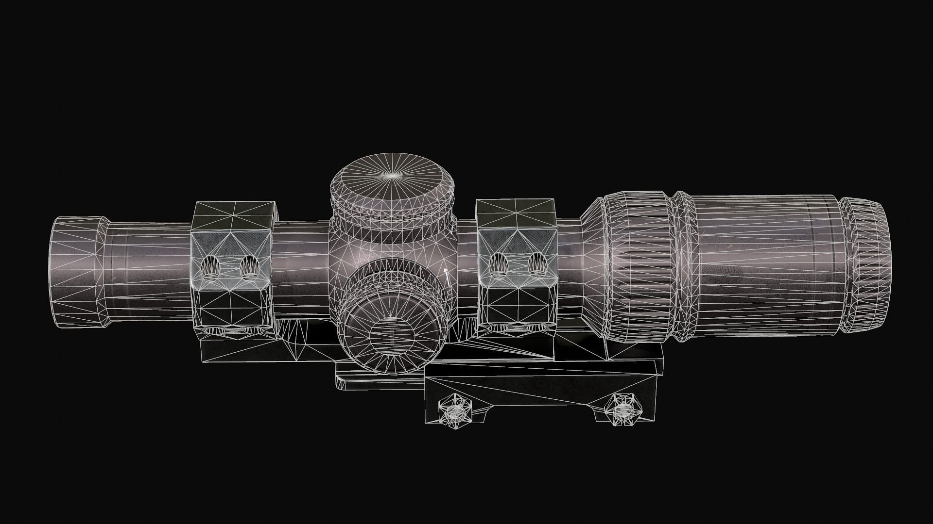 Sniper Scope Low-poly 3D model_7