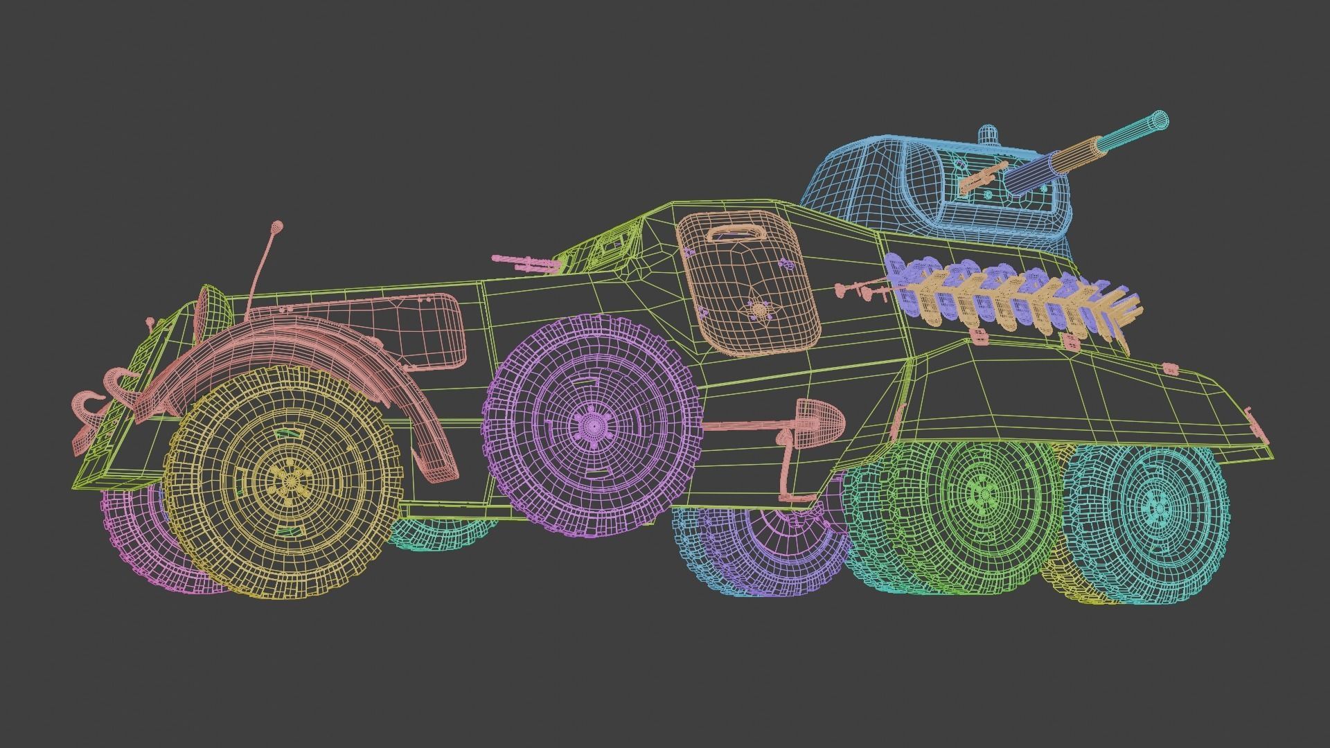 Rigged High Poly Ba-11 armored car 3D model_5