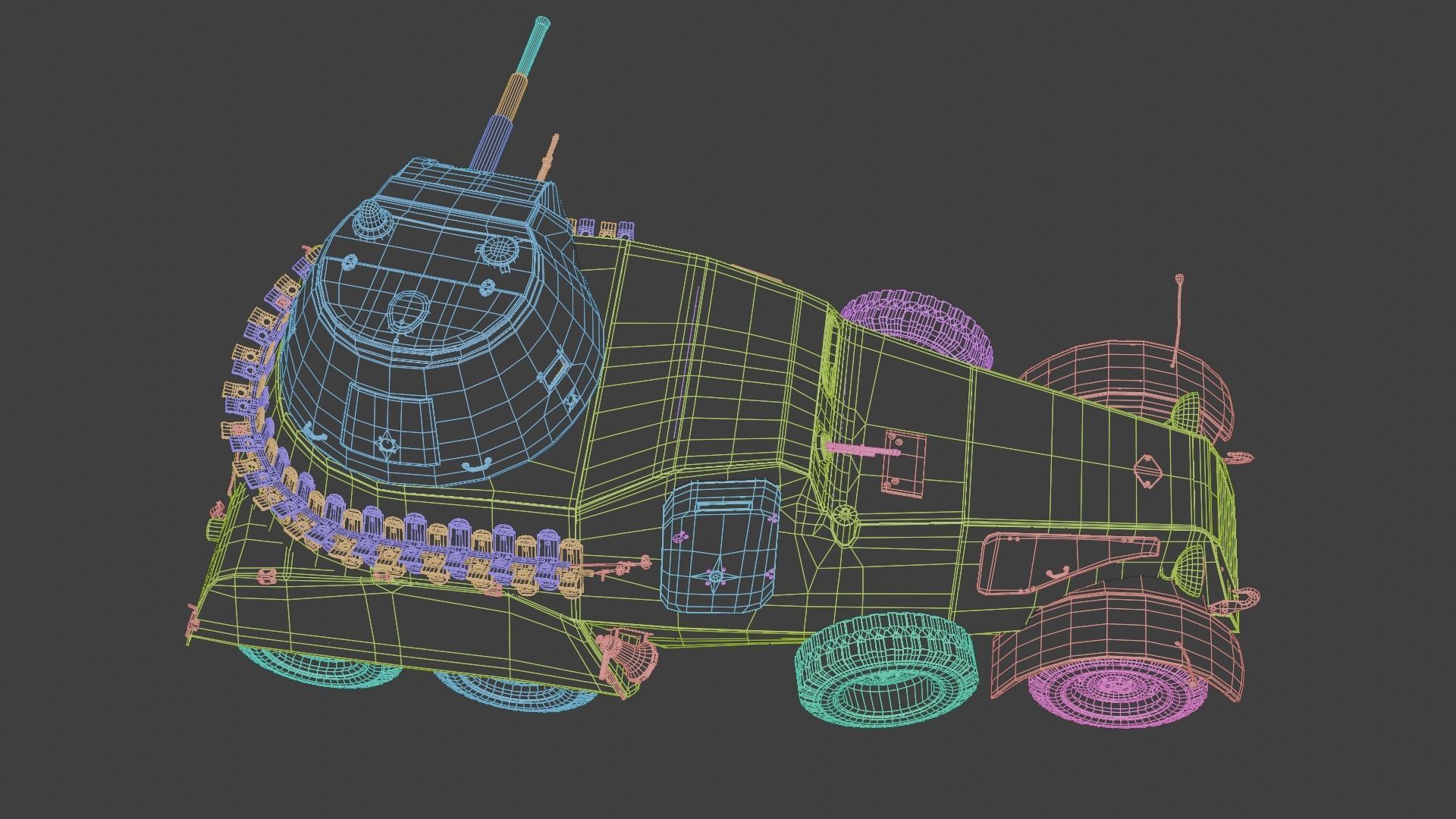 Rigged High Poly Ba-11 armored car 3D model_7