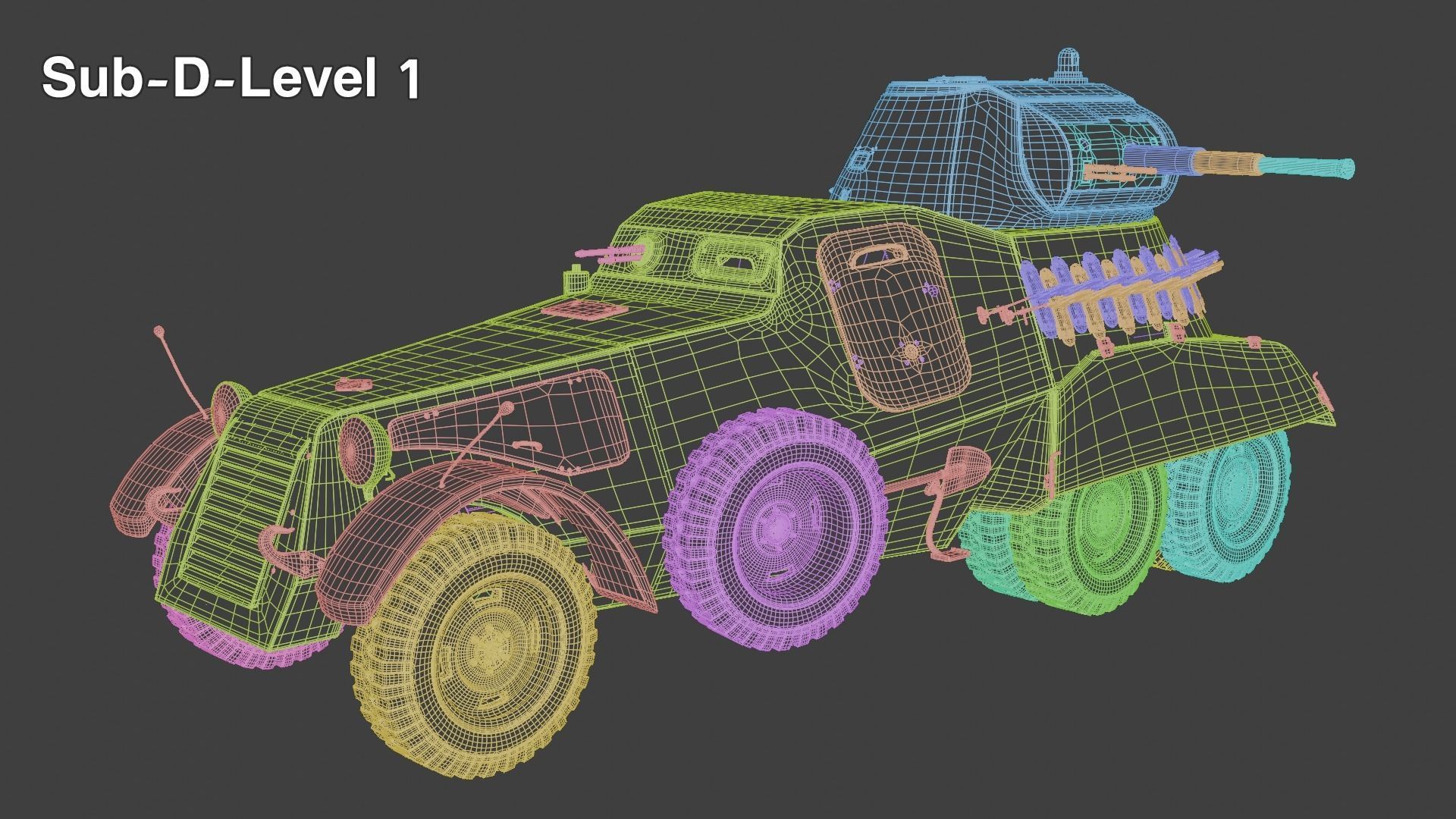 Rigged High Poly Ba-11 armored car 3D model_9