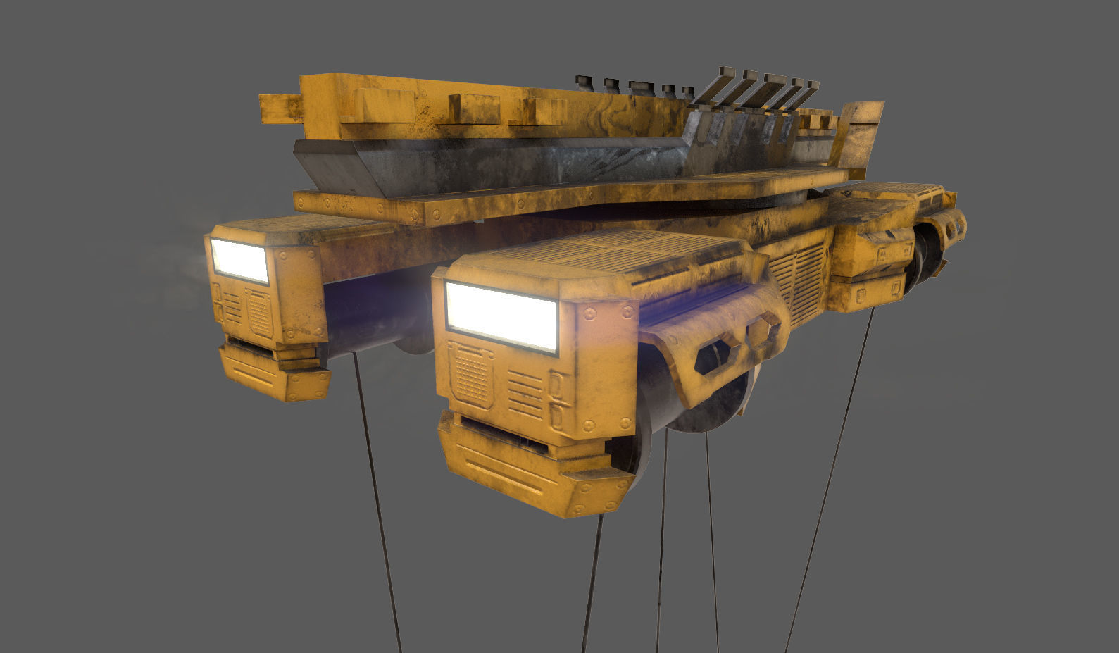Container crane Low-poly 3D model_3