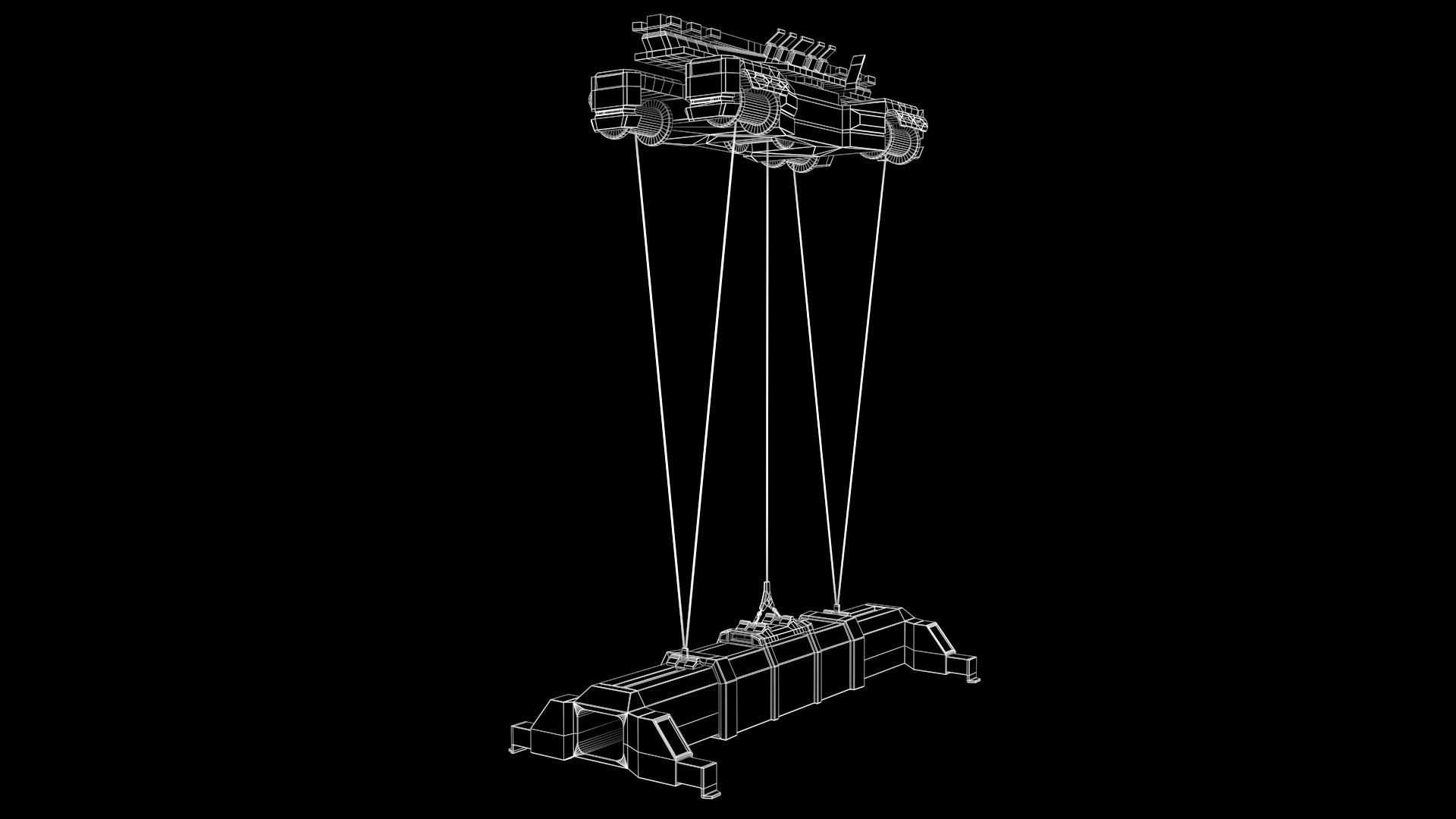 Container crane Low-poly 3D model_9