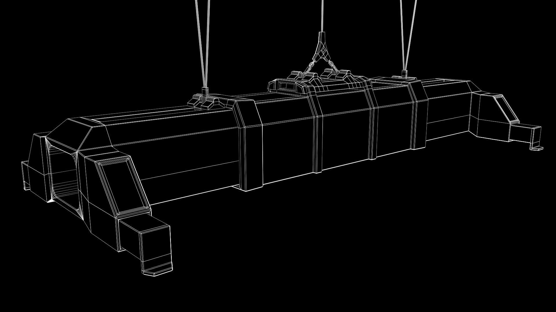 Container crane Low-poly 3D model_13