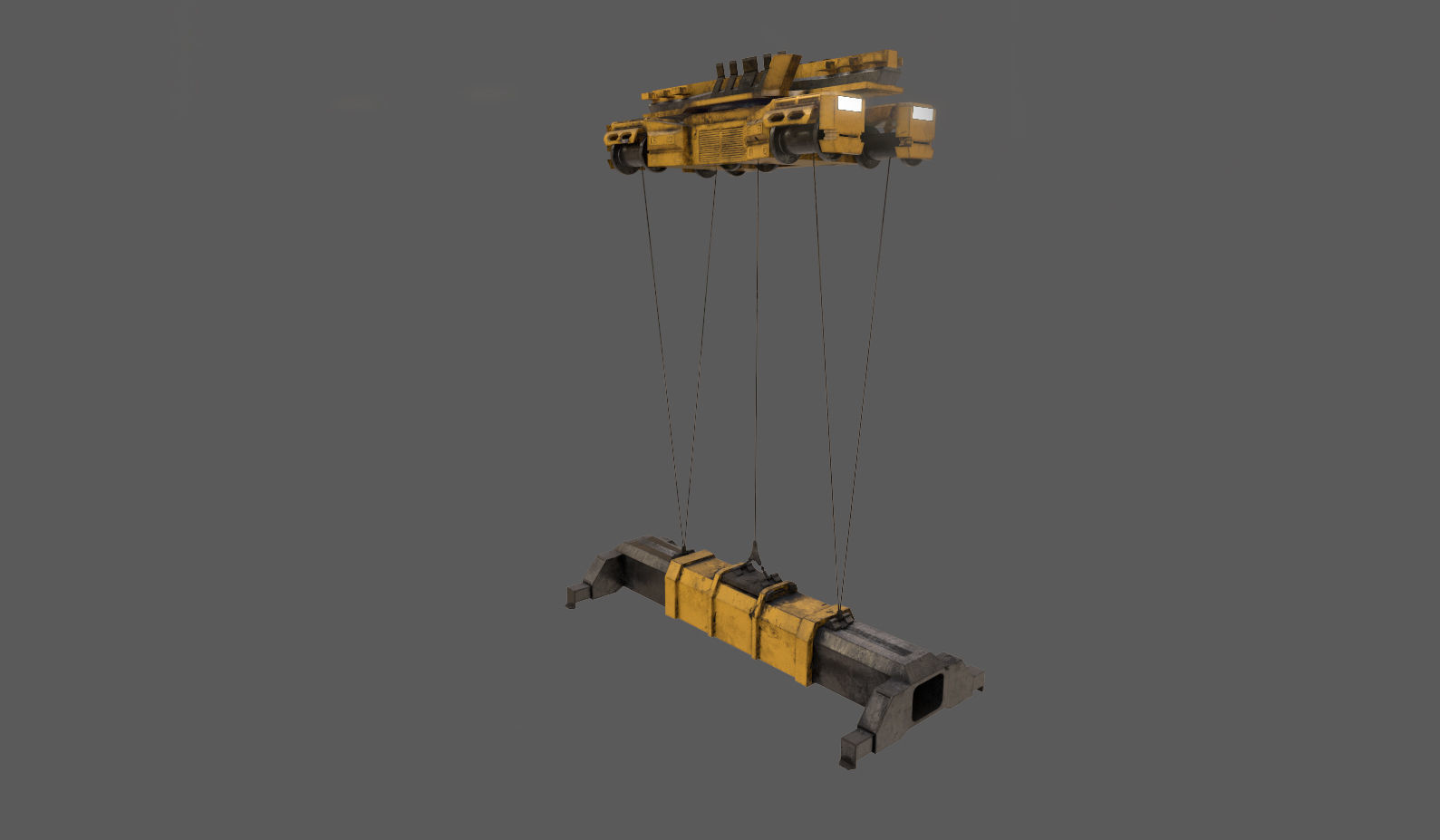 Container crane Low-poly 3D model_2