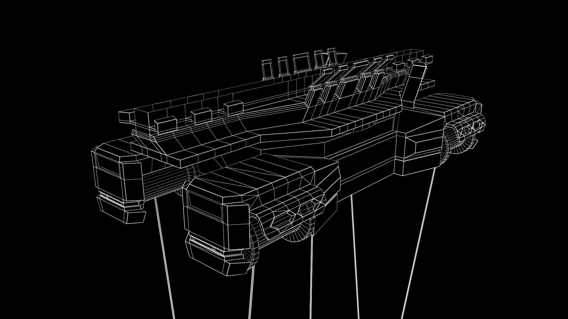 Container crane Low-poly 3D model_11