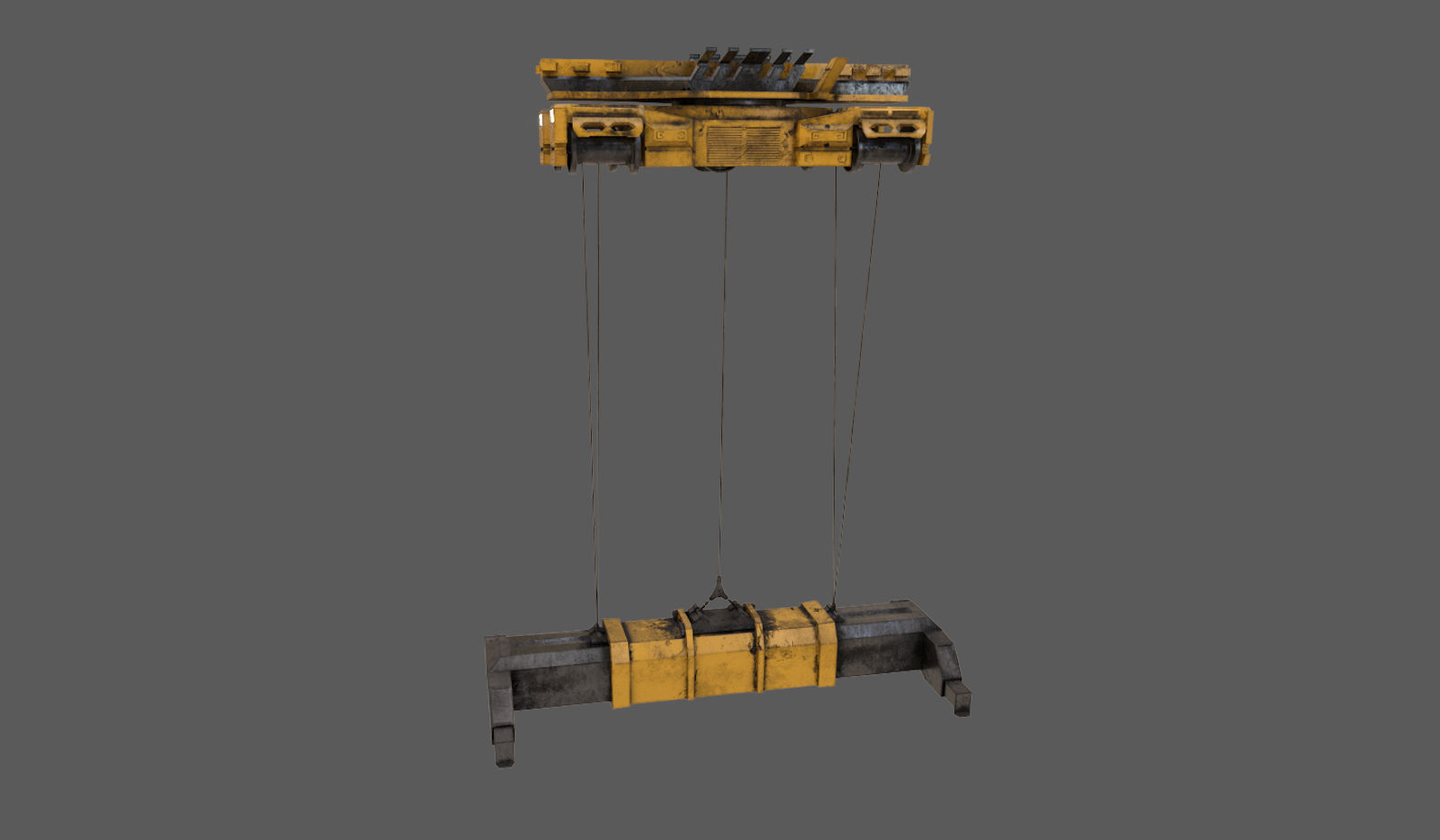 Container crane Low-poly 3D model_1